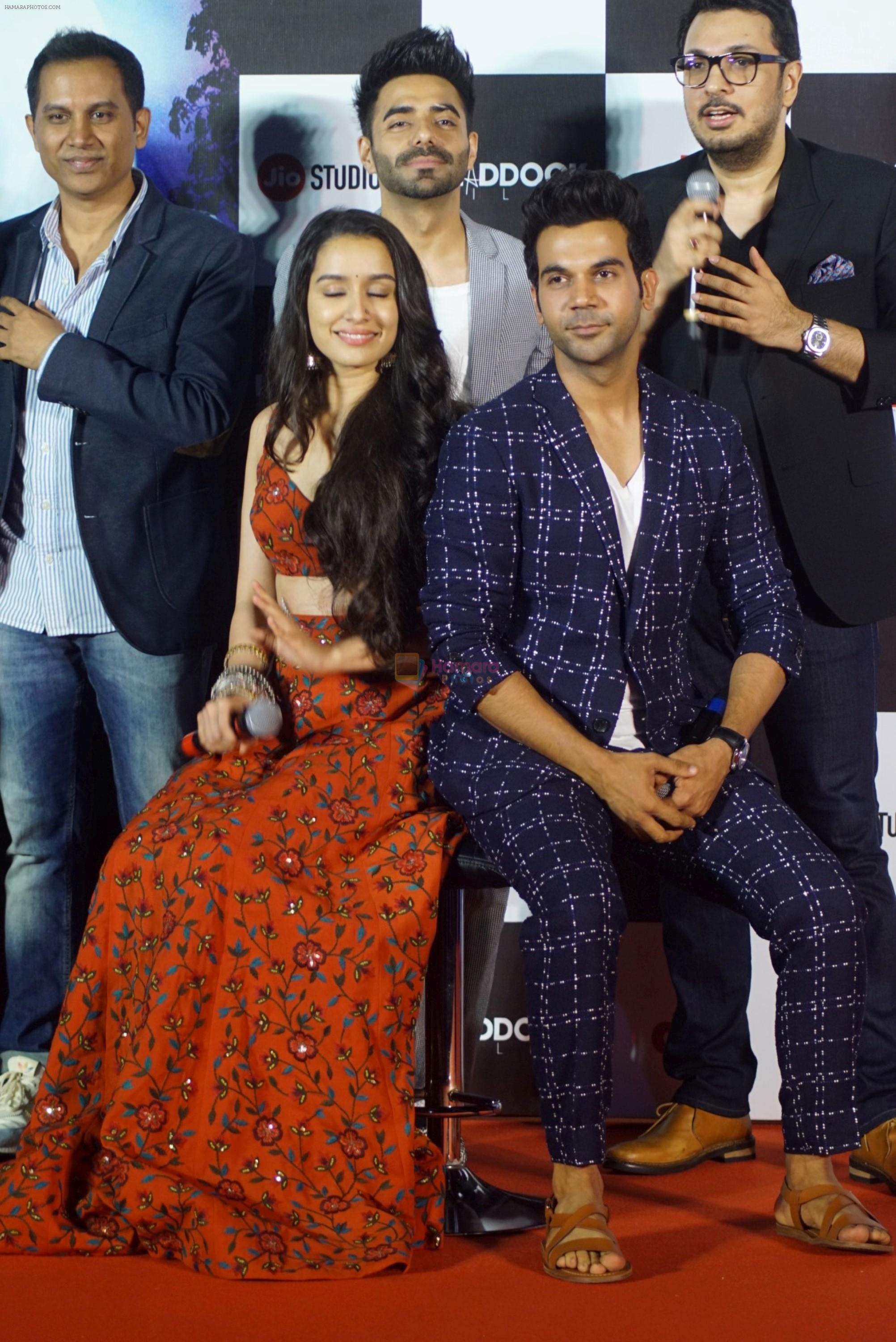 Shraddha Kapoor, Rajkummar Rao, Aparshakti Khurana, Dinesh Vijan at the Trailer Launch of Film Stree on 27th July 2018