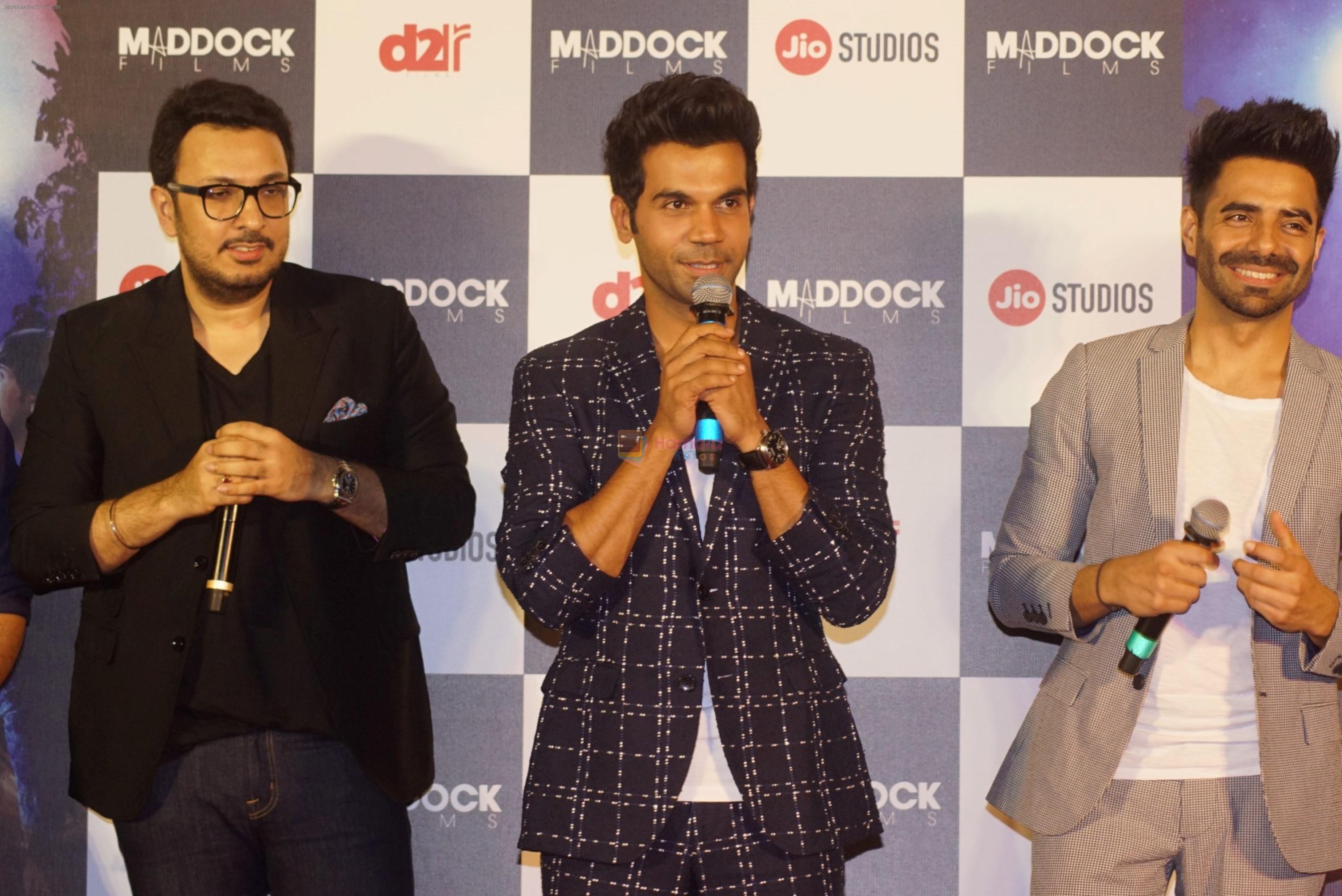 Rajkummar Rao, Aparshakti Khurana, Dinesh Vijan at the Trailer Launch of Film Stree on 27th July 2018