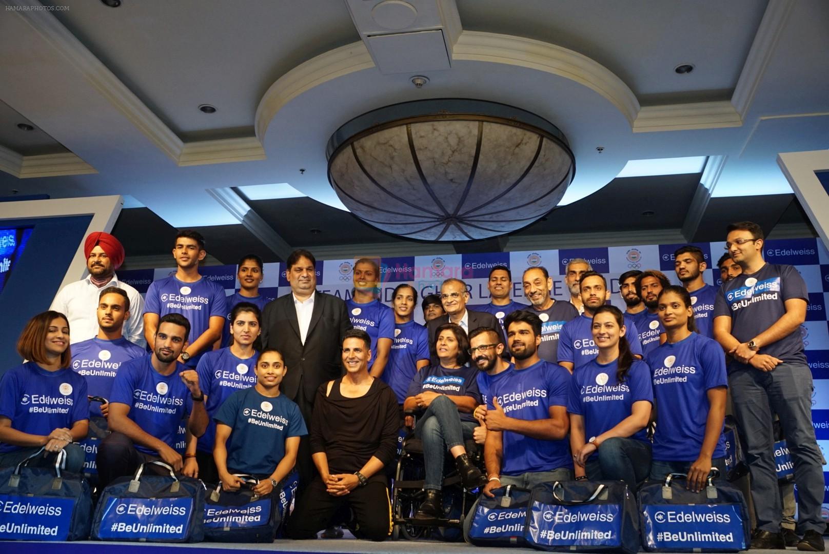 Akshay Kumar greets the indian athletic team ahead of the asian games 2018 in jakarta at JW Marriott , juhu on 30th July 2018