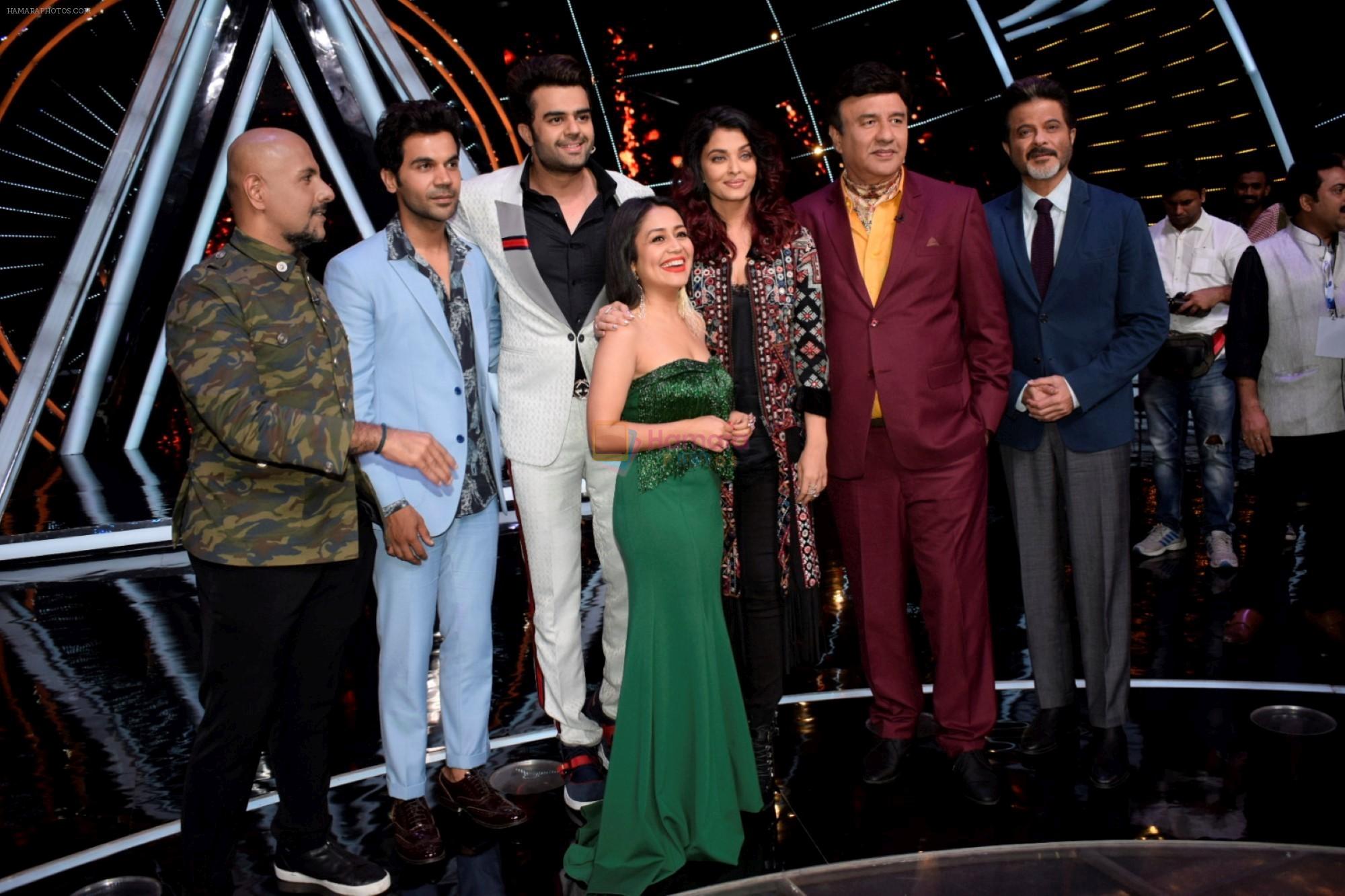 Anil Kapoor, Aishwarya Rai Bachchan, Rajkummar Rao, Manish Paul, Anu Malik, Neha Kakkar at the promotions of film Fanney Khan On The Sets Of Indian Idol in Yashraj Studio, Andheri on 1st Aug 2018