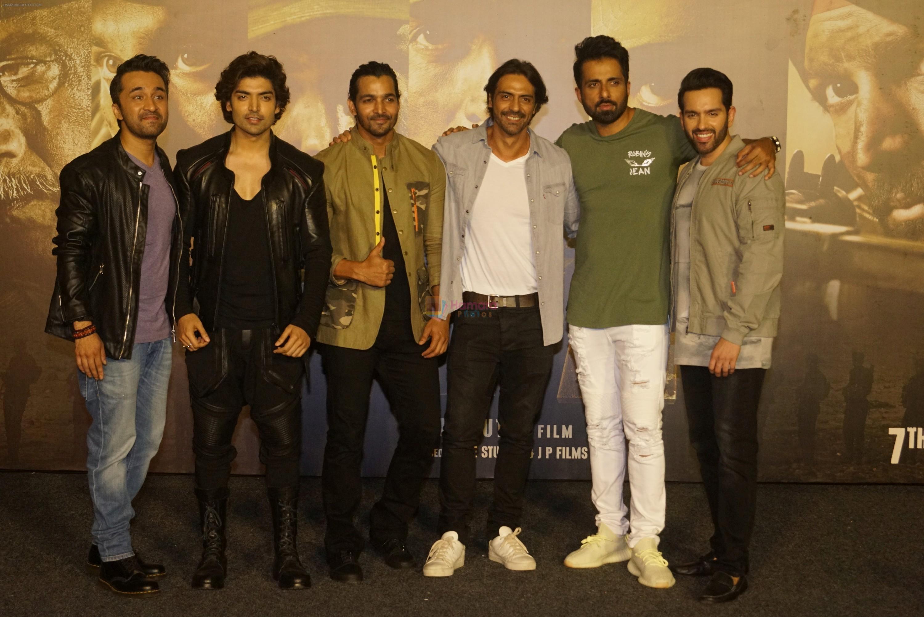 Arjun Rampal, Harshvardhan Rane, Gurmeet Choudhary, Siddhanth Kapoor, Luv Sinha, Sonu Sood at the Trailer launch Of Film Paltan on 2nd Aug 2018