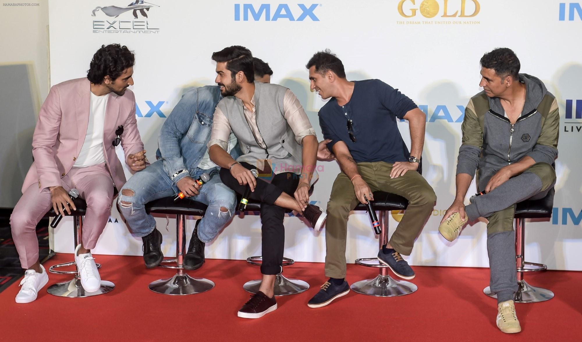 Akshay Kumar, Kunal Kapoor, Amit Sadh, Sunny Kaushal, Ritesh Sidhwani at Imax trailer and poster launch of upcoming film Gold on 1st Aug 2018