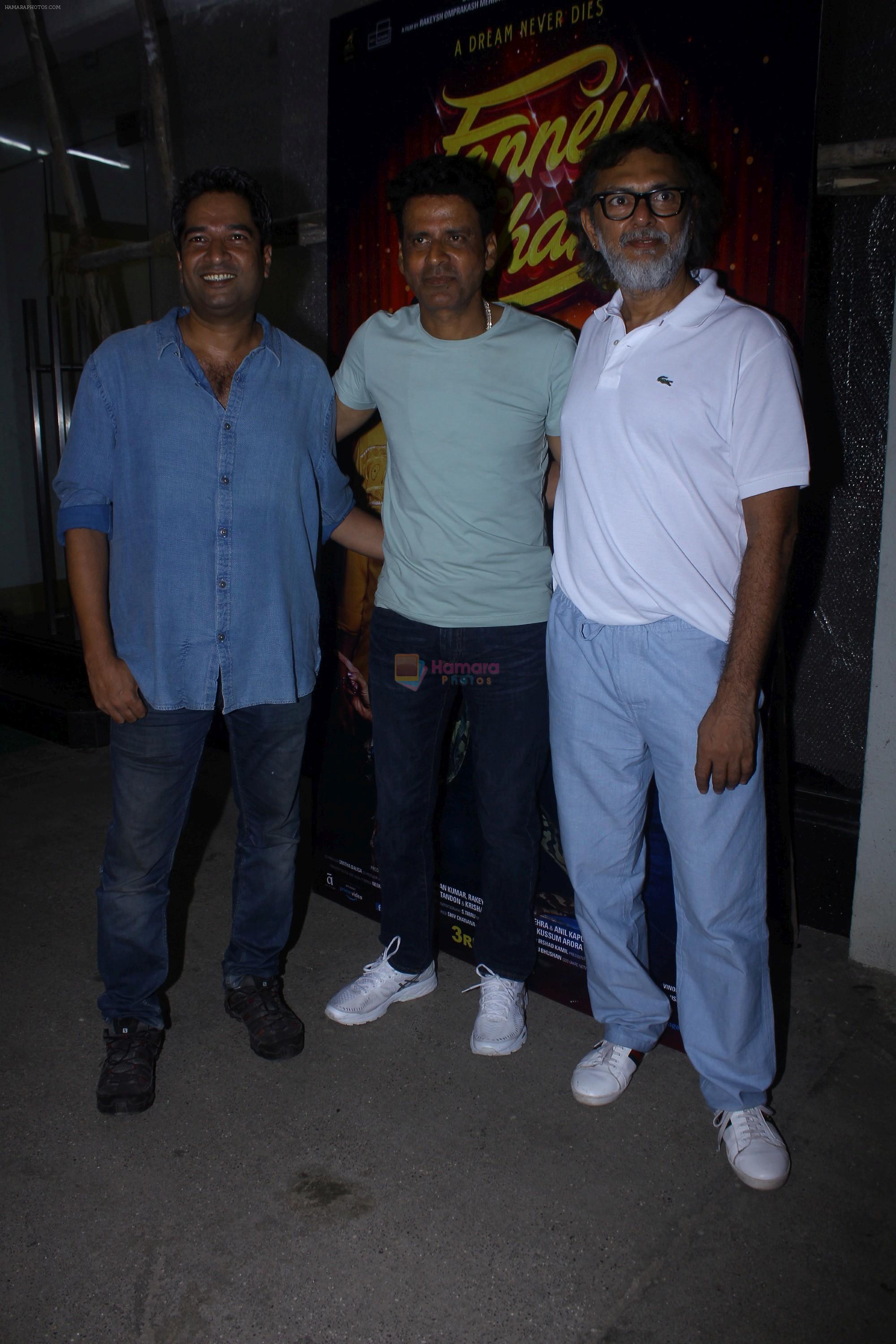 Atul Manjrekar, Manoj Bajpai, Rakeysh Omprakash Mehra at the screening of film Fanney Khan on 1st Aug 2018