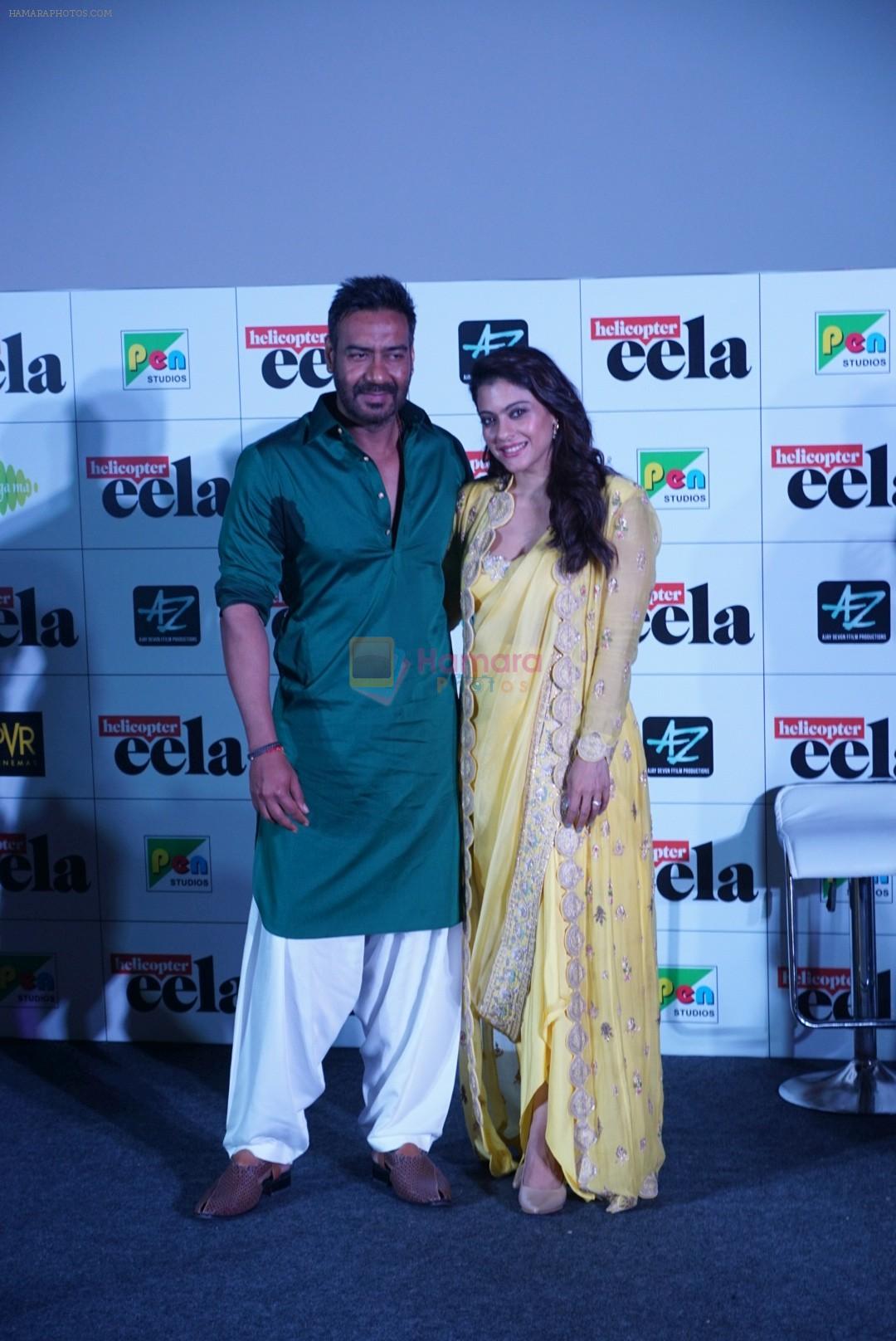 Kajol, Ajay Devgan, Neha Dhupia at the Trailer launch of film Helicopter Eela in pvr juhu on 5th Aug 2018