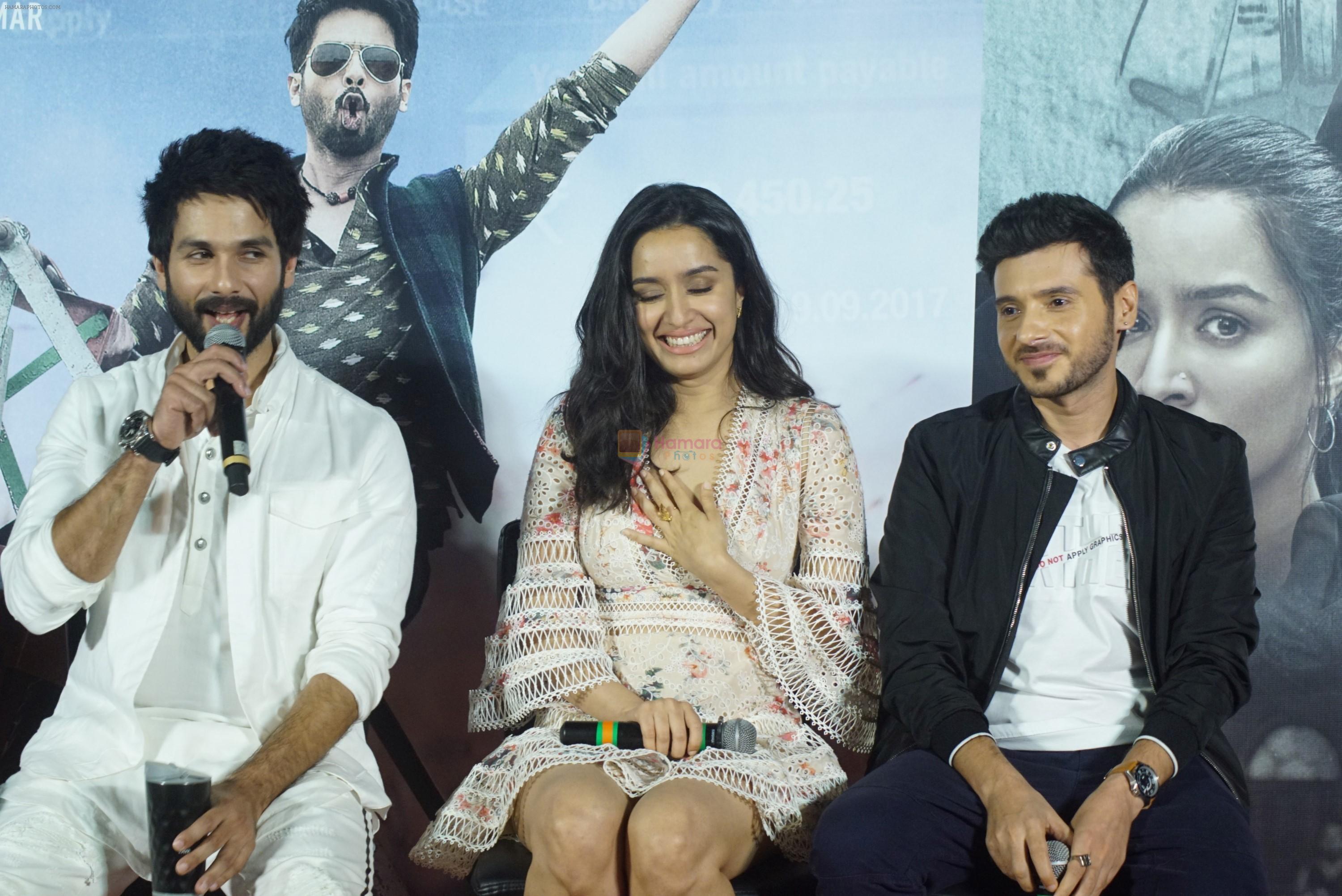 Shraddha Kapoor, Shahid Kapoor,Divyendu Sharma at the trailer launch of film Batti Gul Meter Chalu on 10th Aug 2018