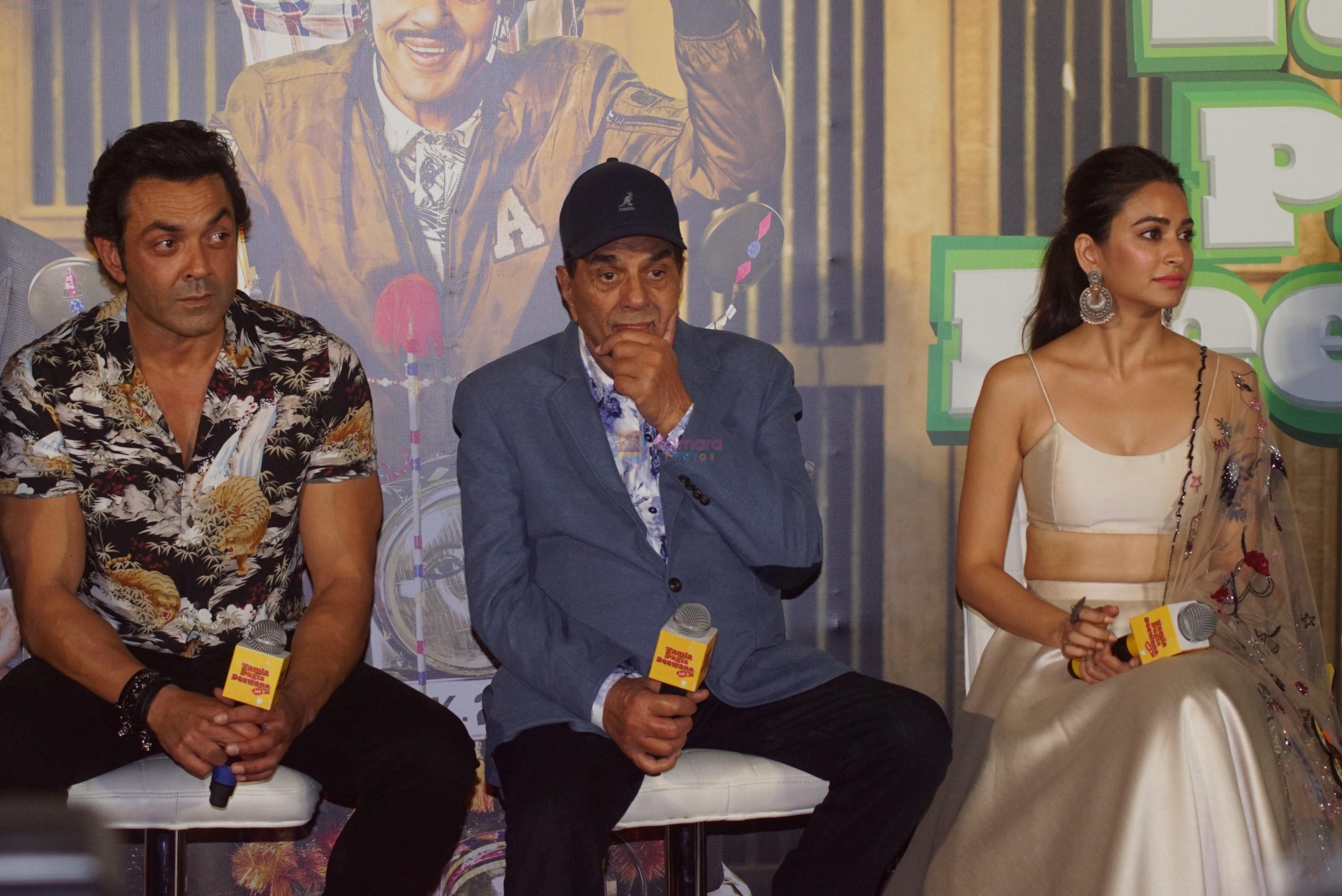 Kriti Kharbanda, Bobby Deol, Dharmendra at the Trailer Launch Of Hindi Film Yamla Pagla Deewana Yamla Pagla Deewana Phir Se on 9th Aug 2018