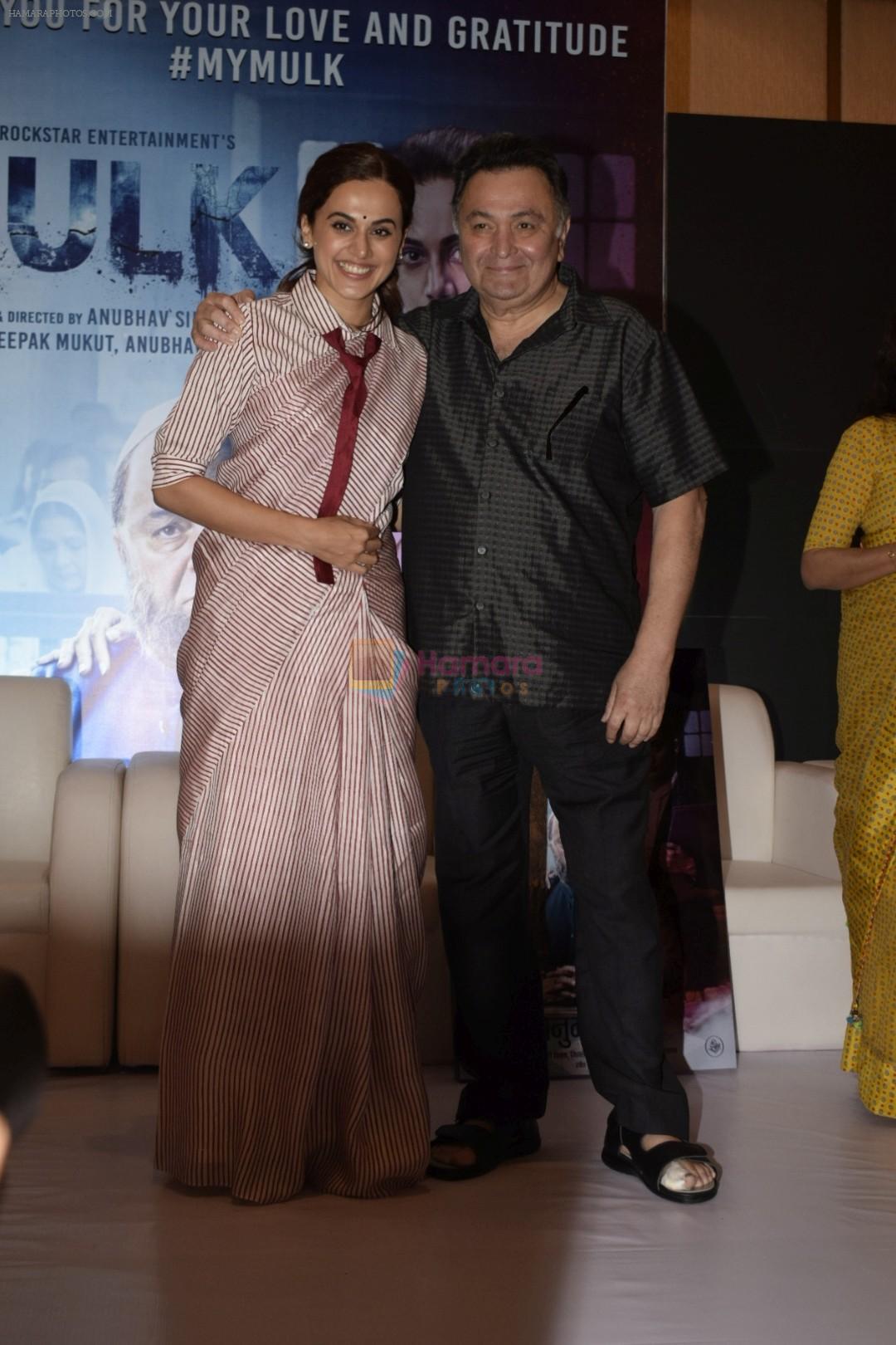 Taapsee Pannu, Rishi Kapoor at the Success party of Mulk in The Club andheri on 11th Aug 2018