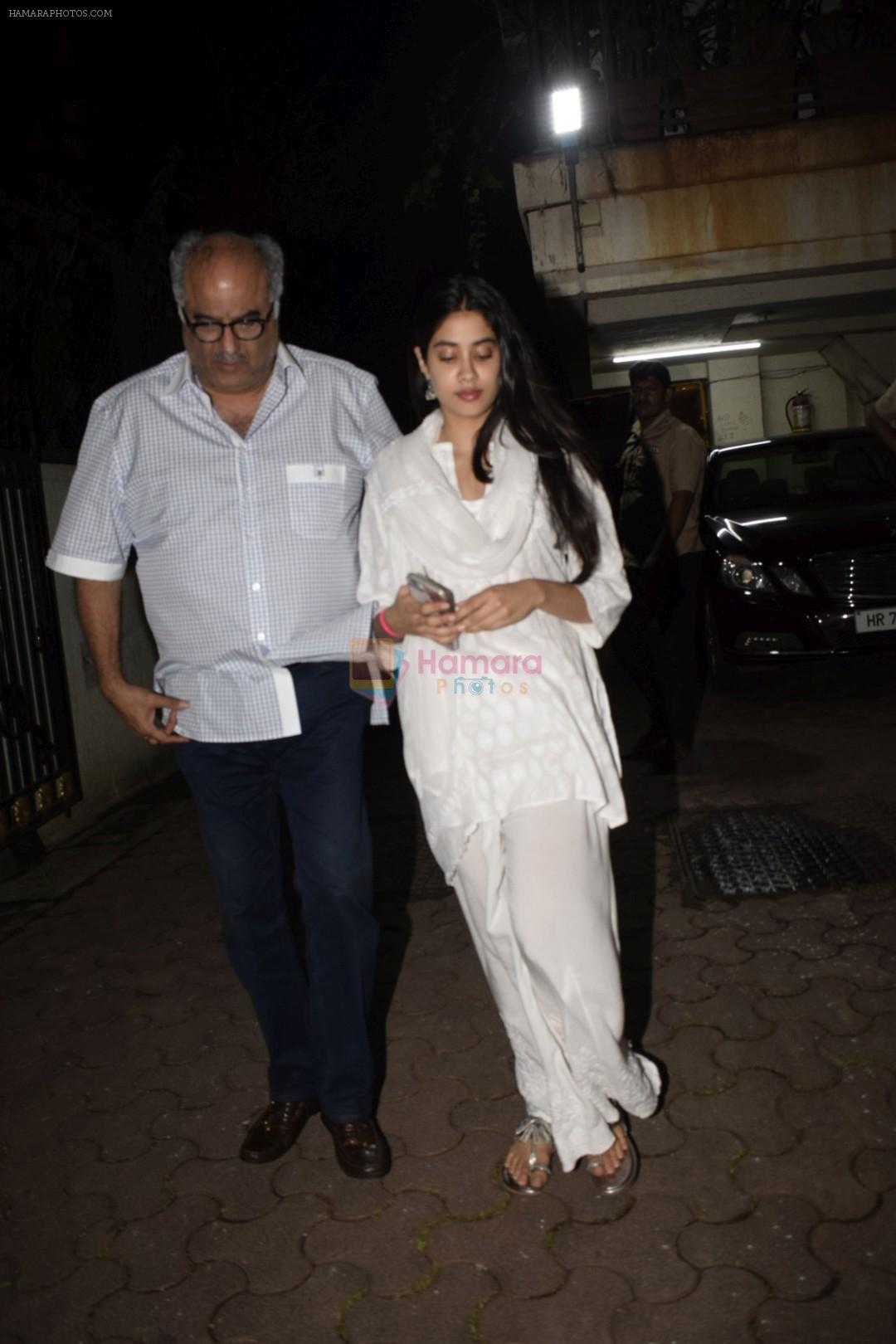 Janhvi Kapoor, Boney Kapoor spotted at Arjun Kapoor's house in juhu on 11th Aug 2018