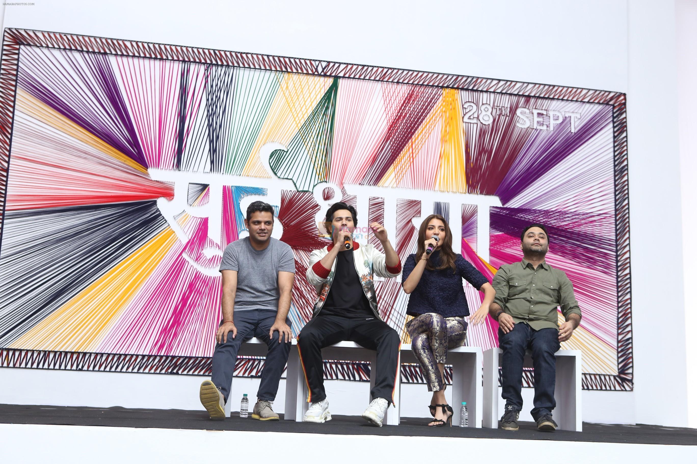 Anushka Sharma, Varun Dhawan, Maneesh Sharma, Sharat Katariya at the Trailer launch of Sui Dhaaga in Yashraj studio, Andheri on 13th Aug 2018