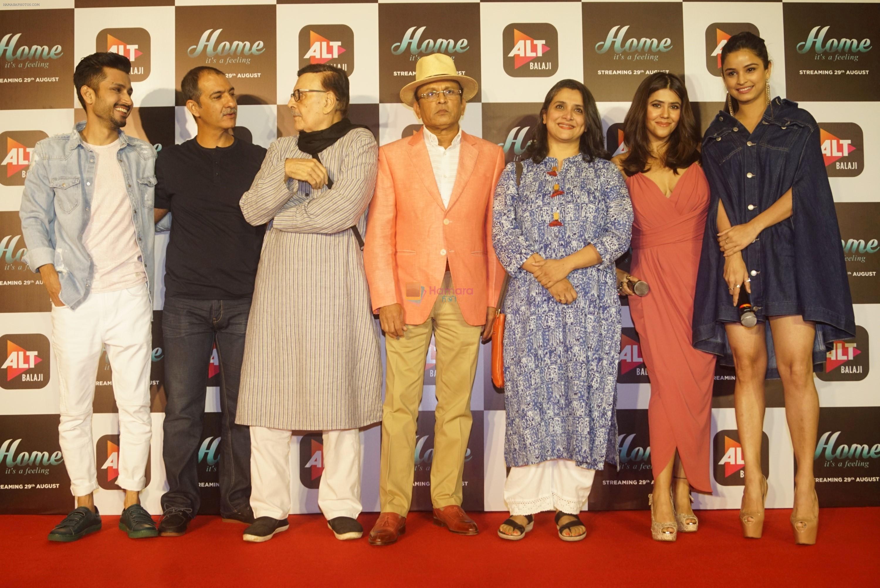 Ekta Kapoor, Annu Kapoor, Habib Faisal, Supriya Pilgaonkar, Parikshit Sahni, Amol Parashar, Chetna Pande at the Trailer Launch Of Upcoming Alt Balaji's Web Series Home on 15th Aug 2018