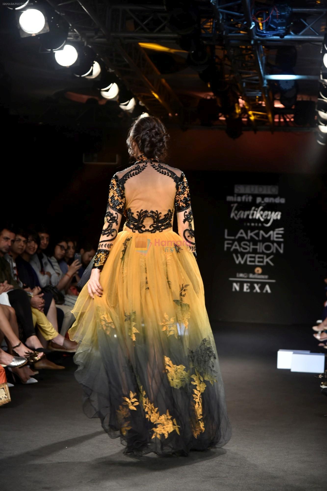Malavika Mohanan at KARTIKEYA MISFIT PANDA SHOW at Lakme Fashion Week on 25th Aug 2018