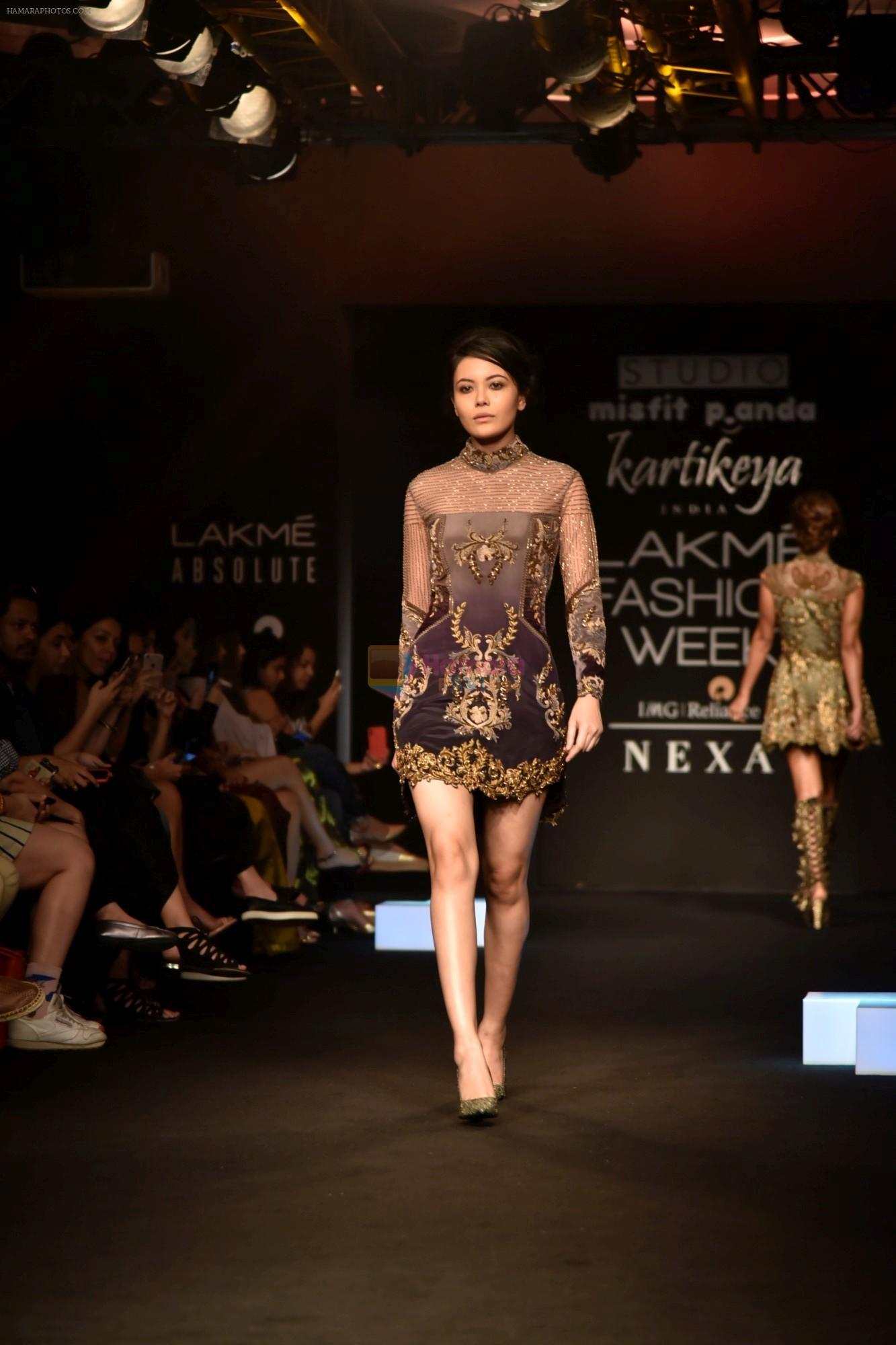 Model at KARTIKEYA MISFIT PANDA SHOW at Lakme Fashion Week on 25th Aug 2018