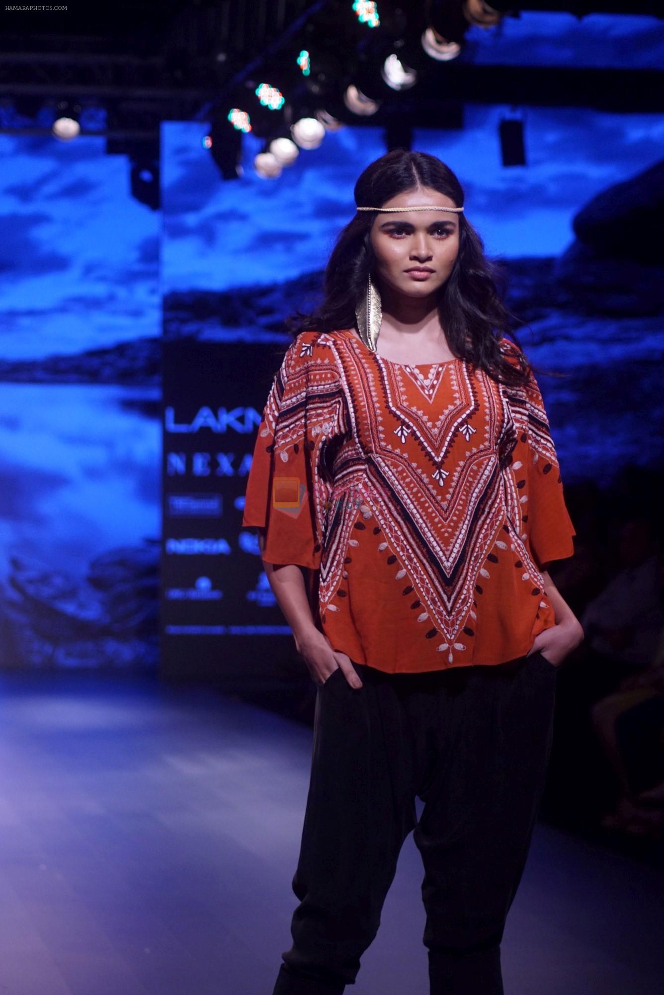 Model walk the ramp for  ritu kumar at Lakme Fashion Week on 26th Aug 2018