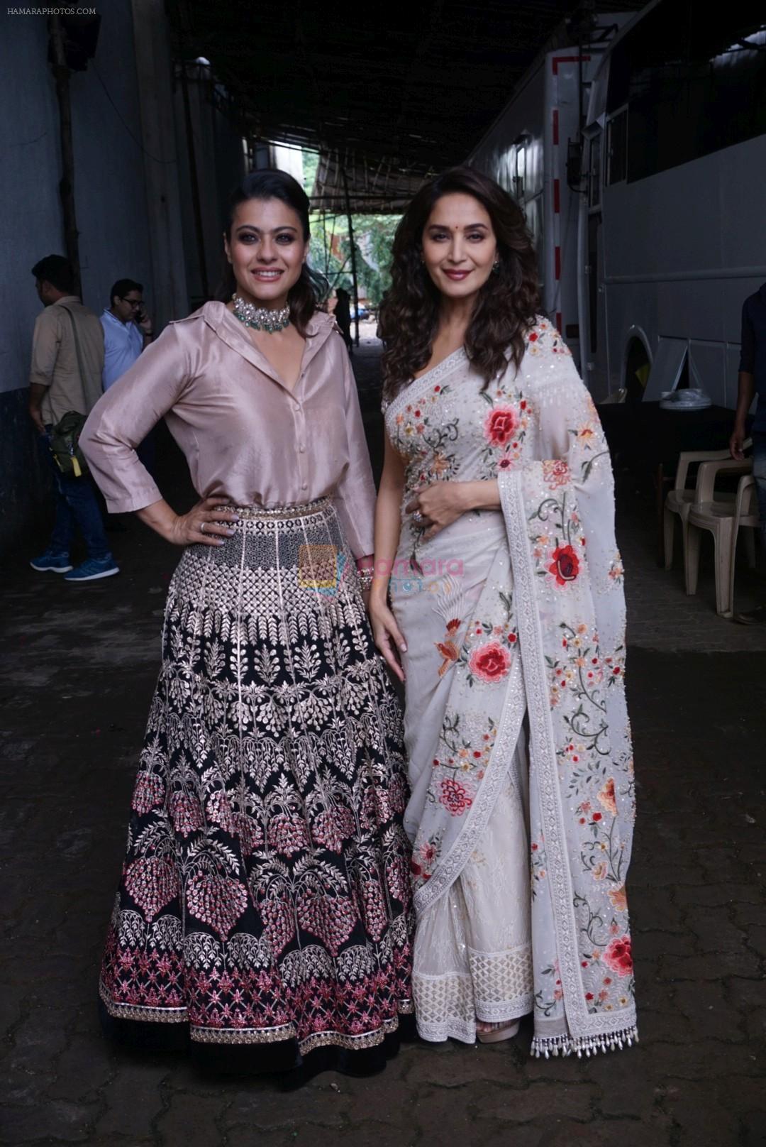 Madhuri Dixit, Kajol On The Sets Of Colors Show Dance Deewane In Filmcity Goregaon on 30th Aug 2018