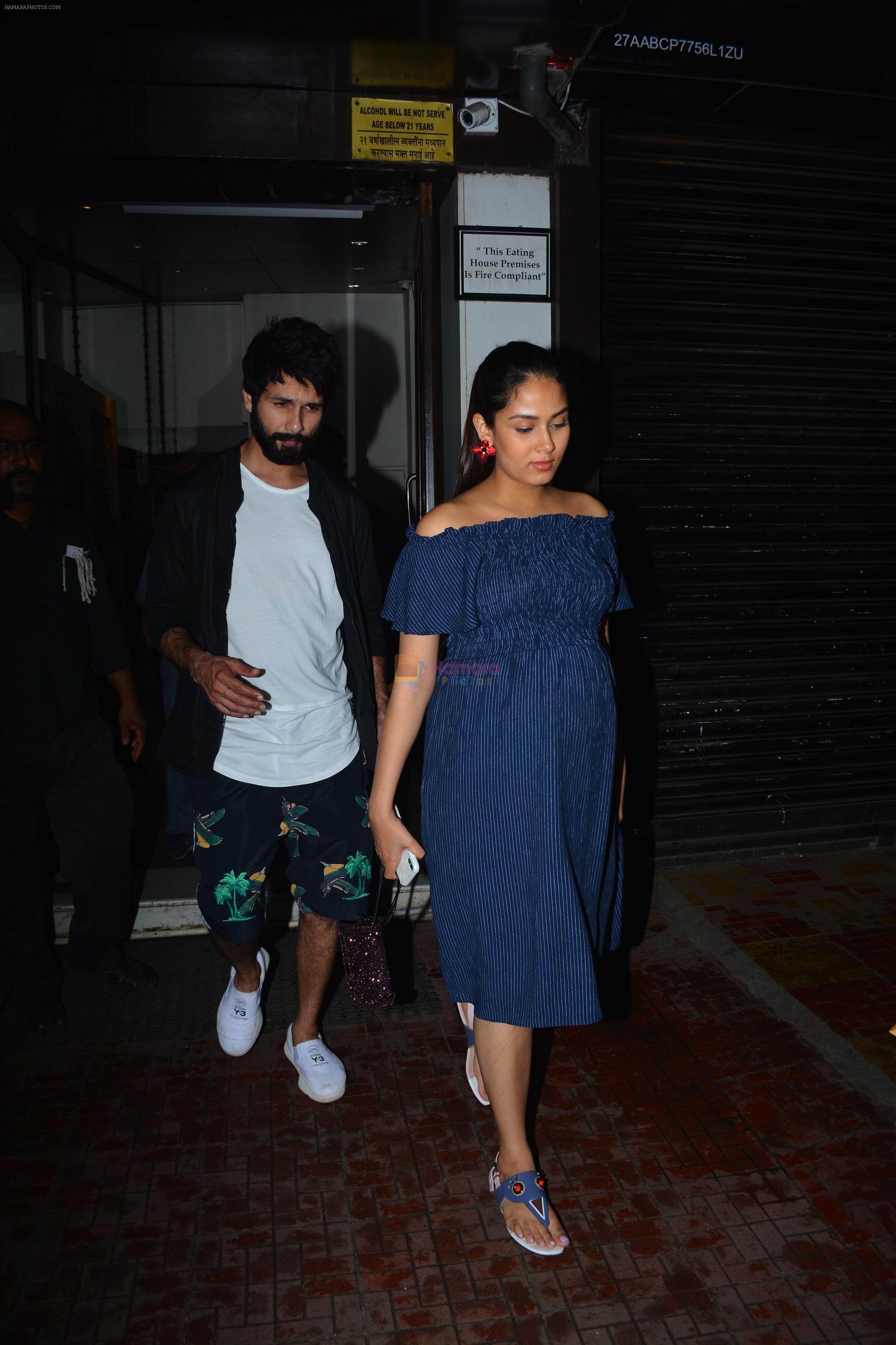 Shahid Kapoor, Mira Rajput spotted at Bastian bandra on 4th Sept 2018