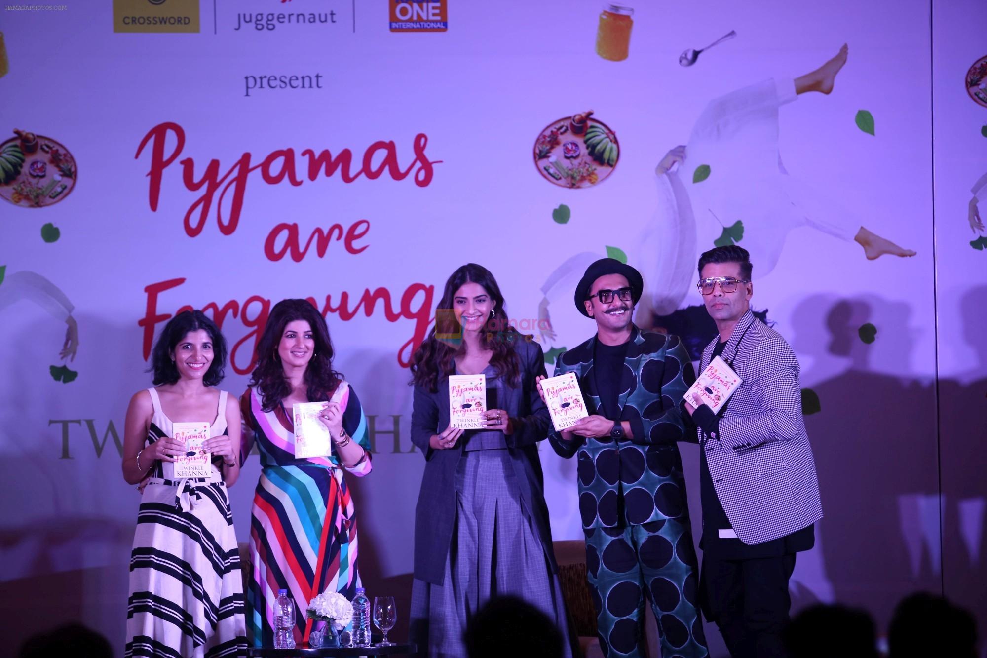 Ranveer Singh, Twinkle Khanna, Karan Johar, Ranveer Singh at the Launch Of Twinkle Khanna's Book Pyjamas Are Forgiving in Taj Lands End Bandra on 7th Sept 2018