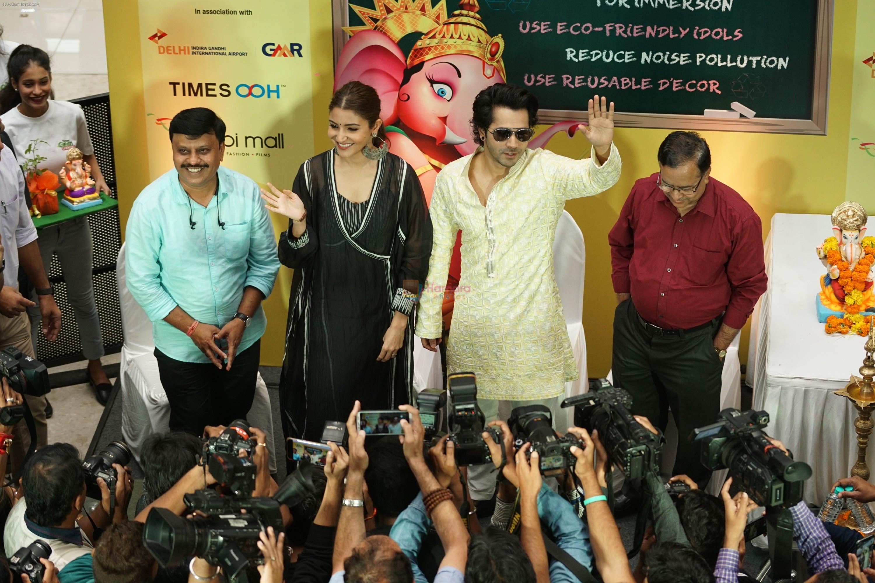 Varun Dhawan, Anushka Sharma launch the Times Green Ganesha in Oberoi mall, Goregaon on 11th Sept 2018