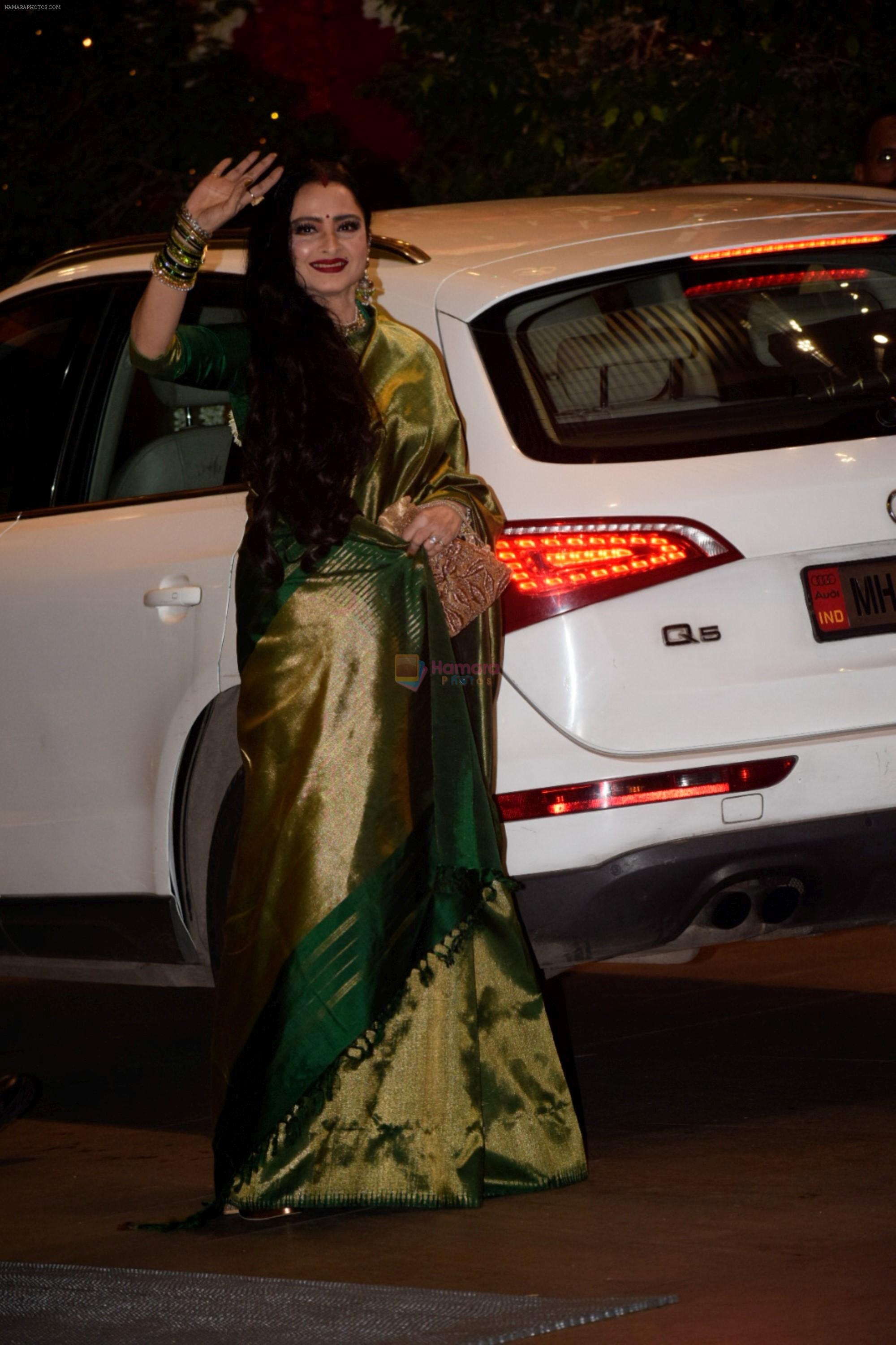 Rekha at Mukesh Ambani's House For Ganesha Chaturthi on 13th Sept 2018