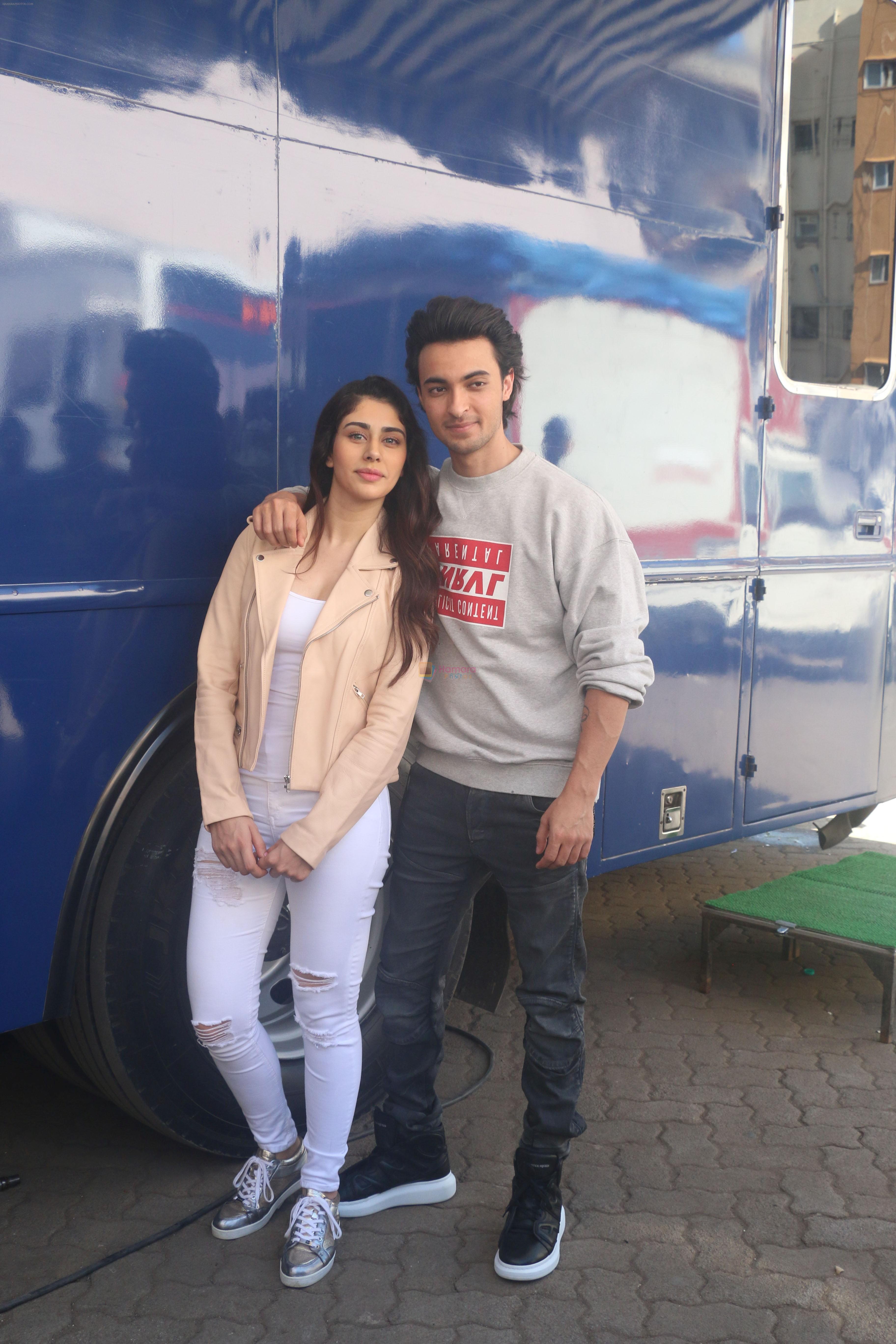 Aayush Sharma, Warina Hussain during media interaction for film Loveratri in Mehboob studio, bandra on 17th Sept 2018