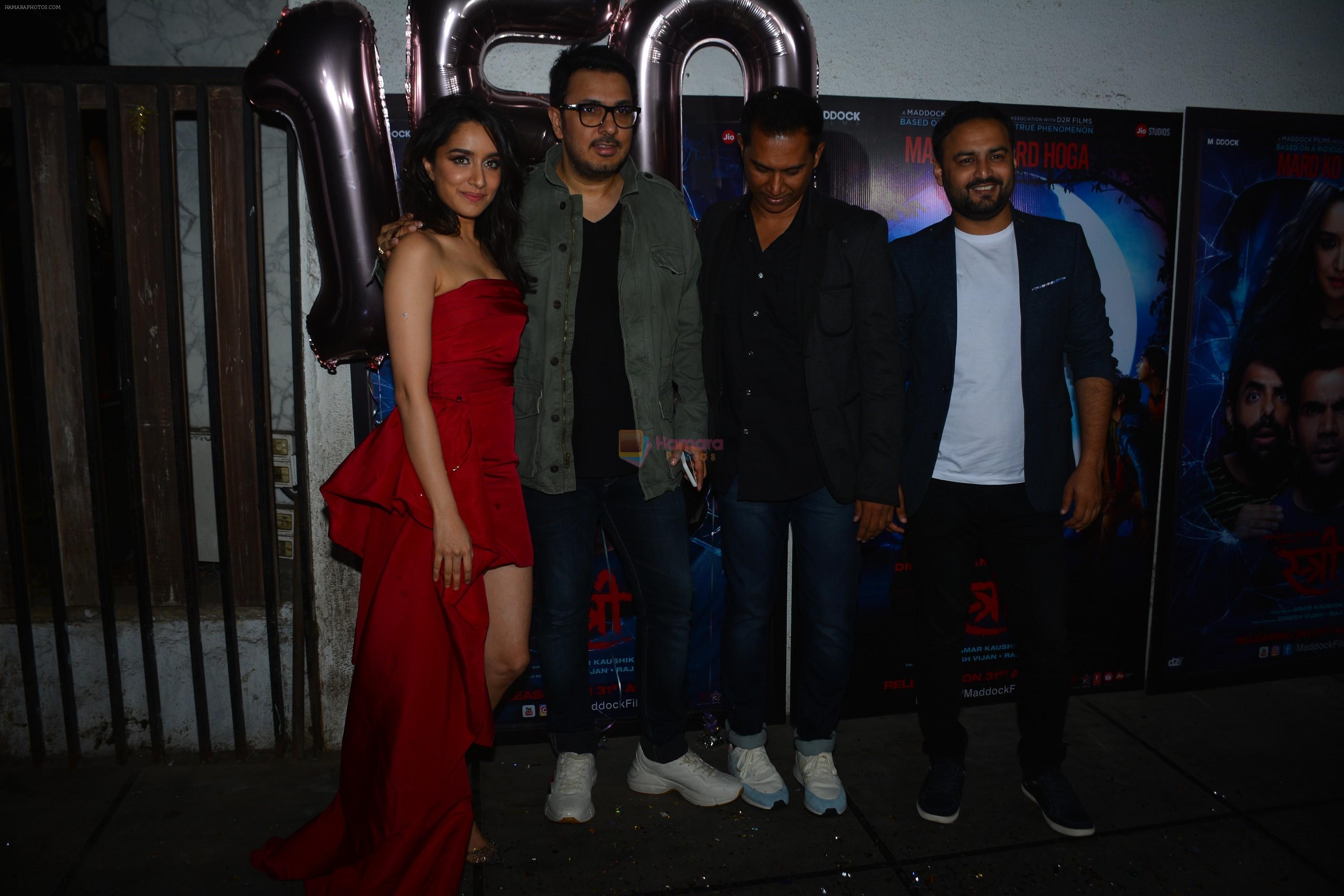 Shraddha Kapoor, Dinesh Vijan, Amar Kaushik at the Success Party Of Film Stree on 18th Sept 2018