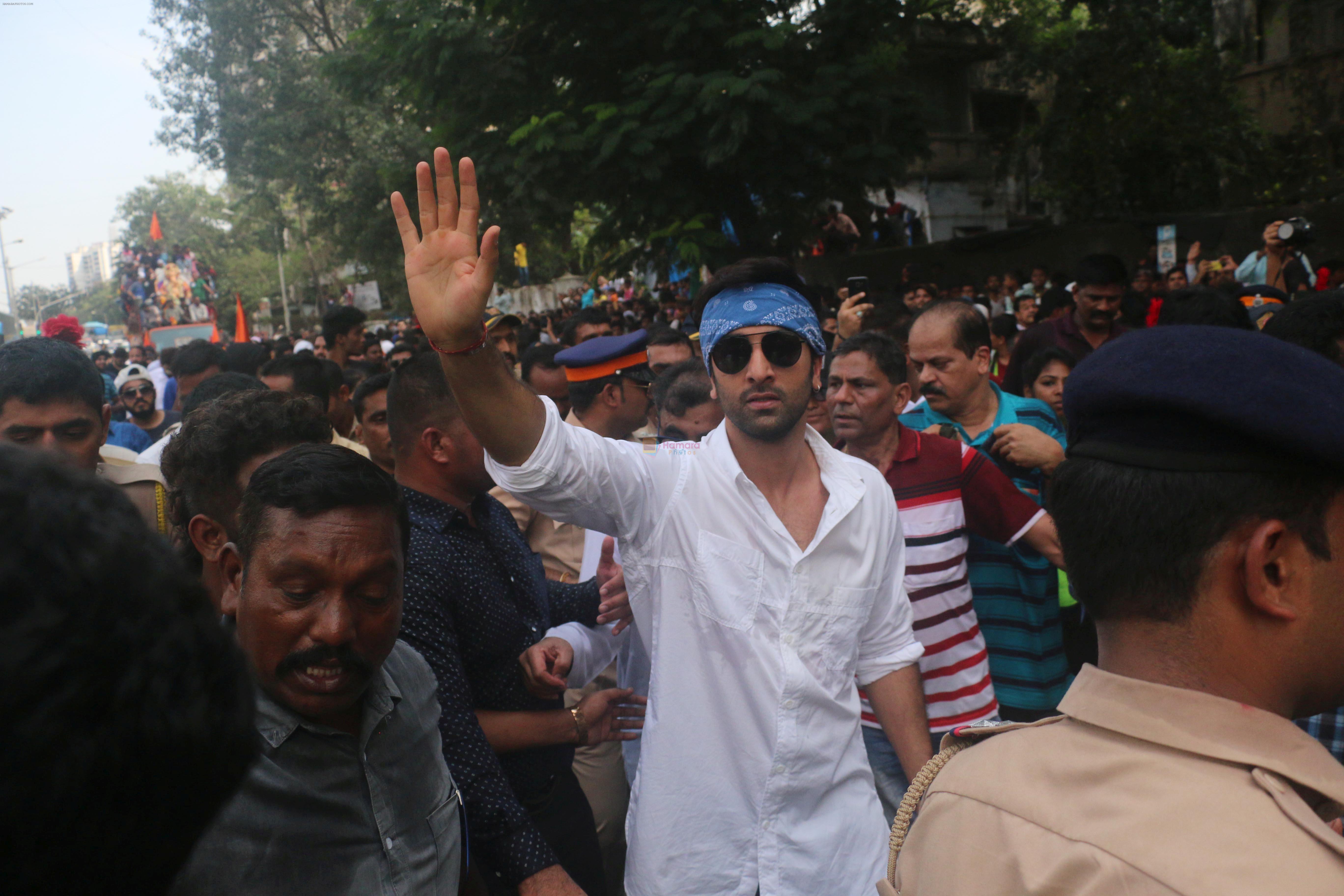 Ranbir Kapoor At The RK Studio's Ganesha Immersion In Chembur on 23rd Sept 2018