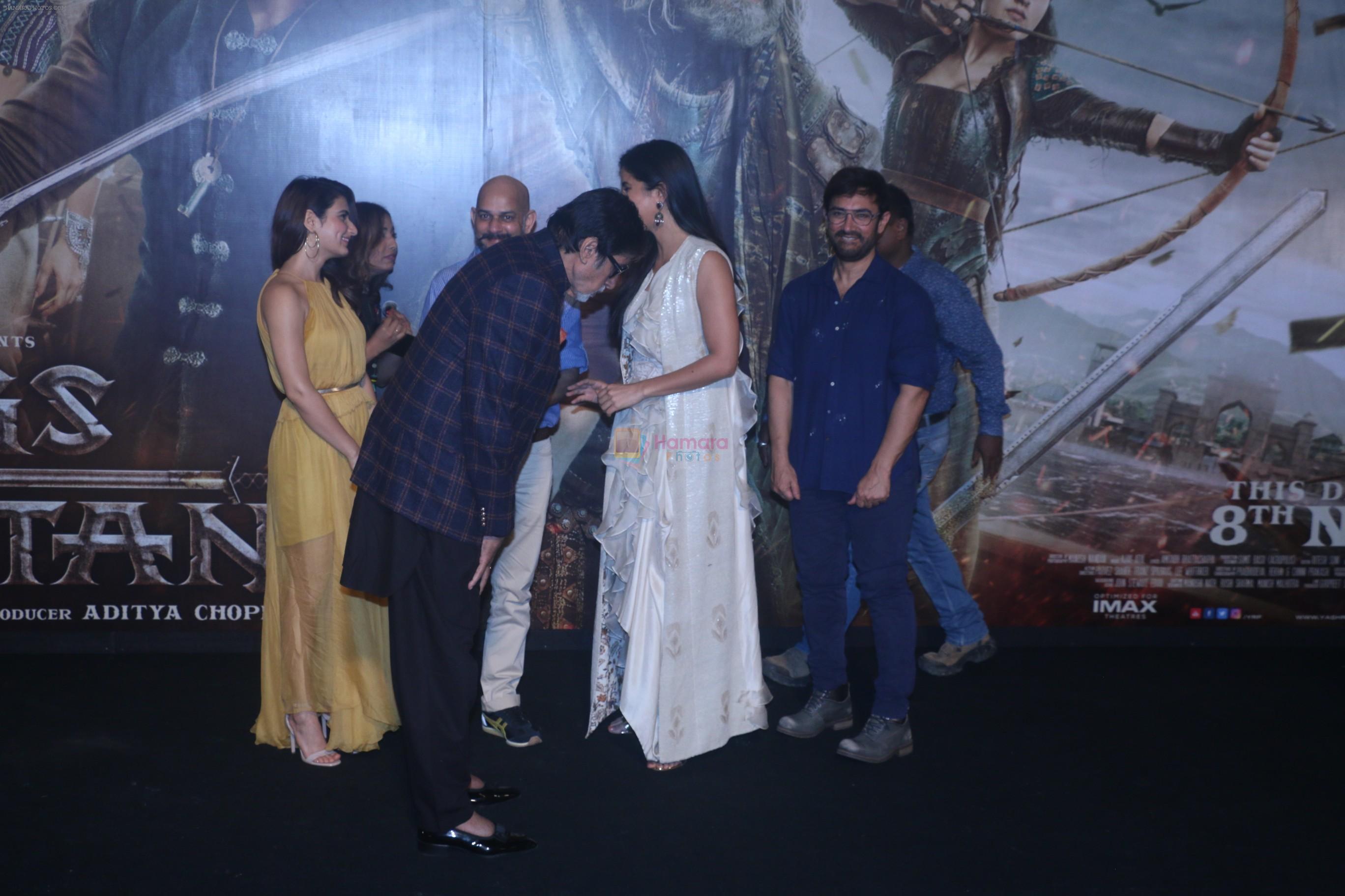 Amitabh Bachchan, Aamir Khan, Katrina Kaif and Fatima Sana Shaikh, Vijay Krishna Acharya at the Trailer launch of film Thugs of Hindustan at Imax Wadala on 27th Sept 2018