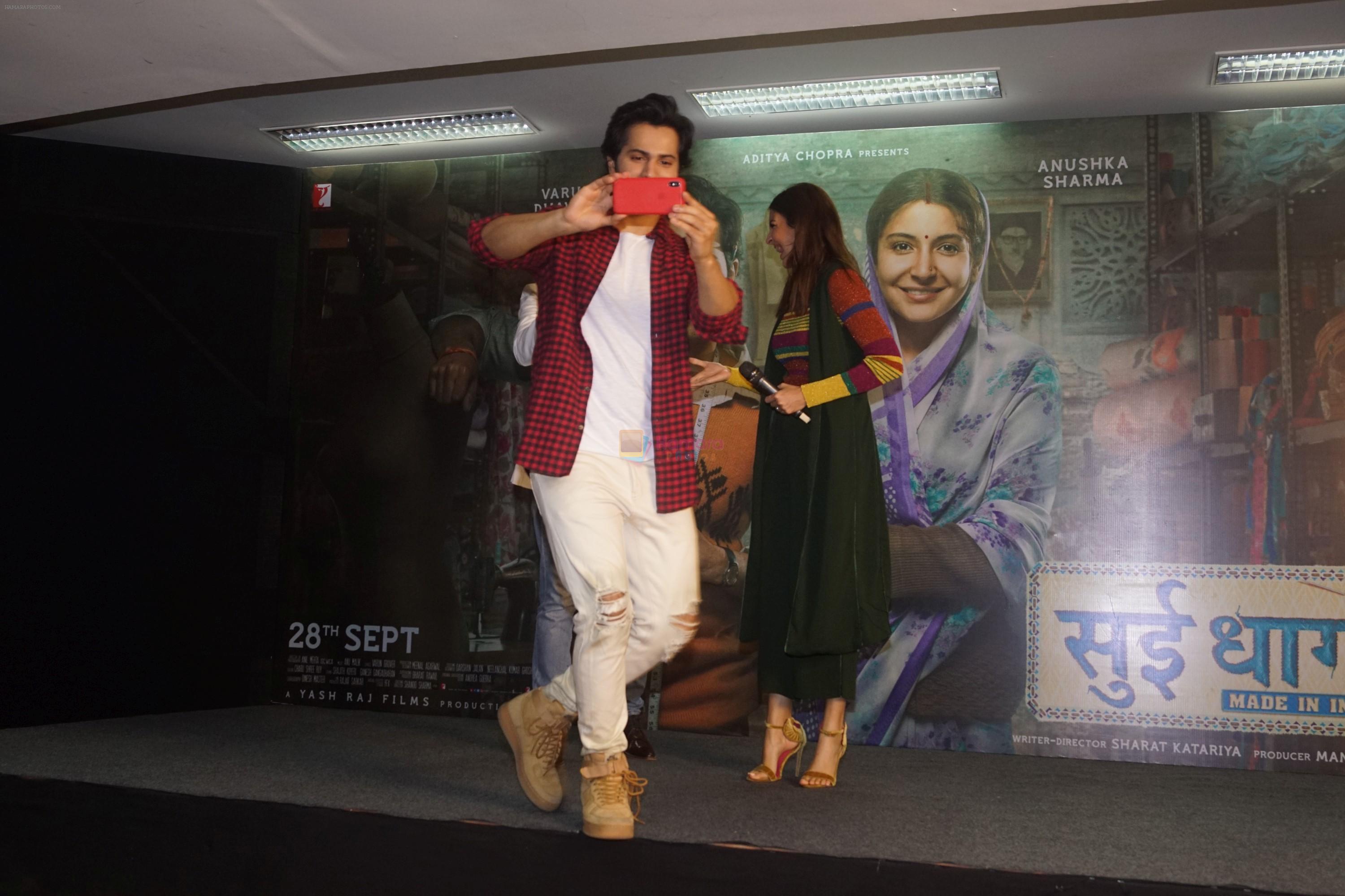 Varun Dhawan, Anushka Sharma at the promotion of film Sui Dhaaga and Celebrate The Spirit Of Entrepreneurship on 27th Sept 2018