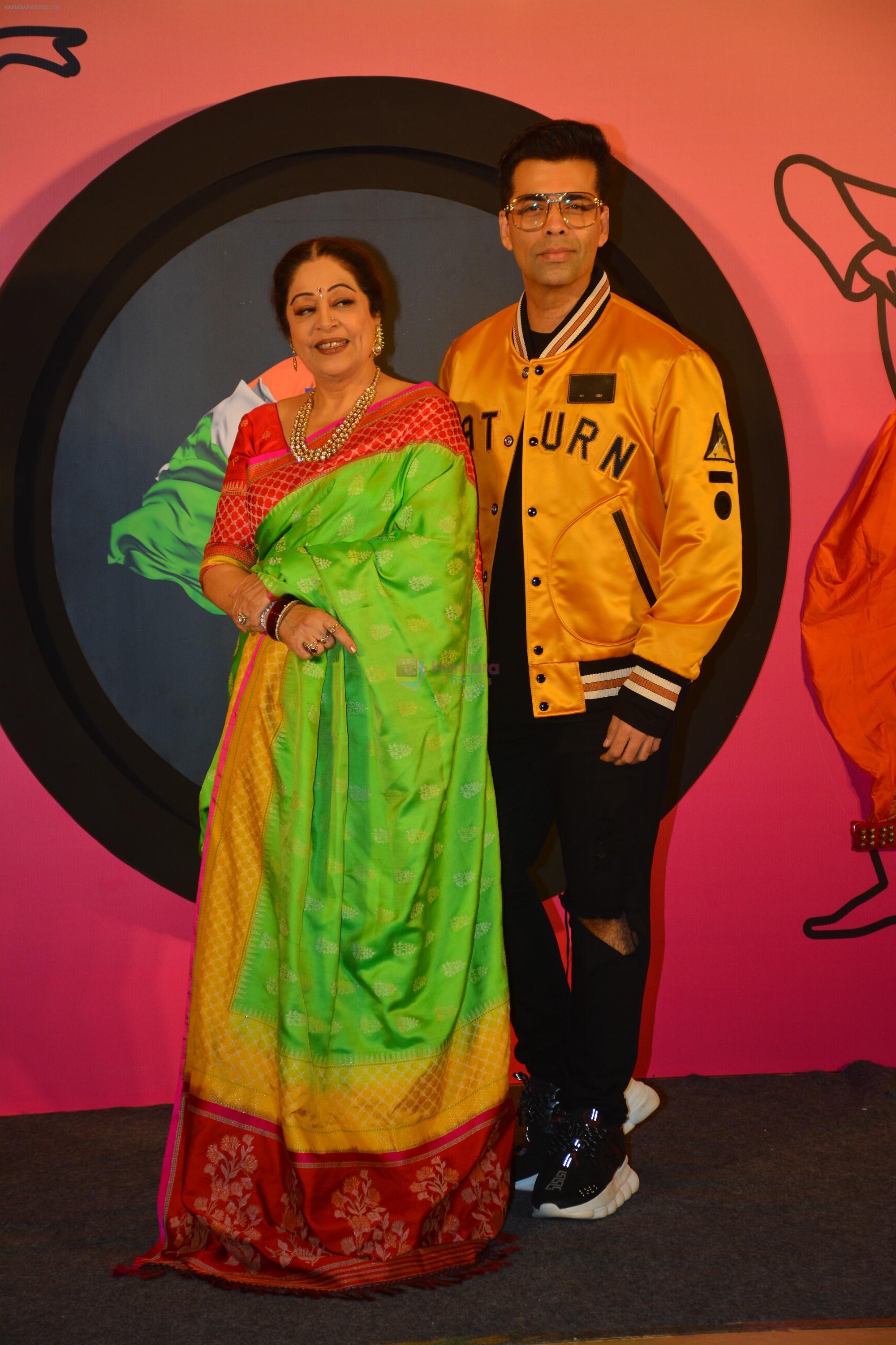 Kirron Kher, Karan Johar at the Launch of India's got talent in Trident bkc on 14th Oct 2018