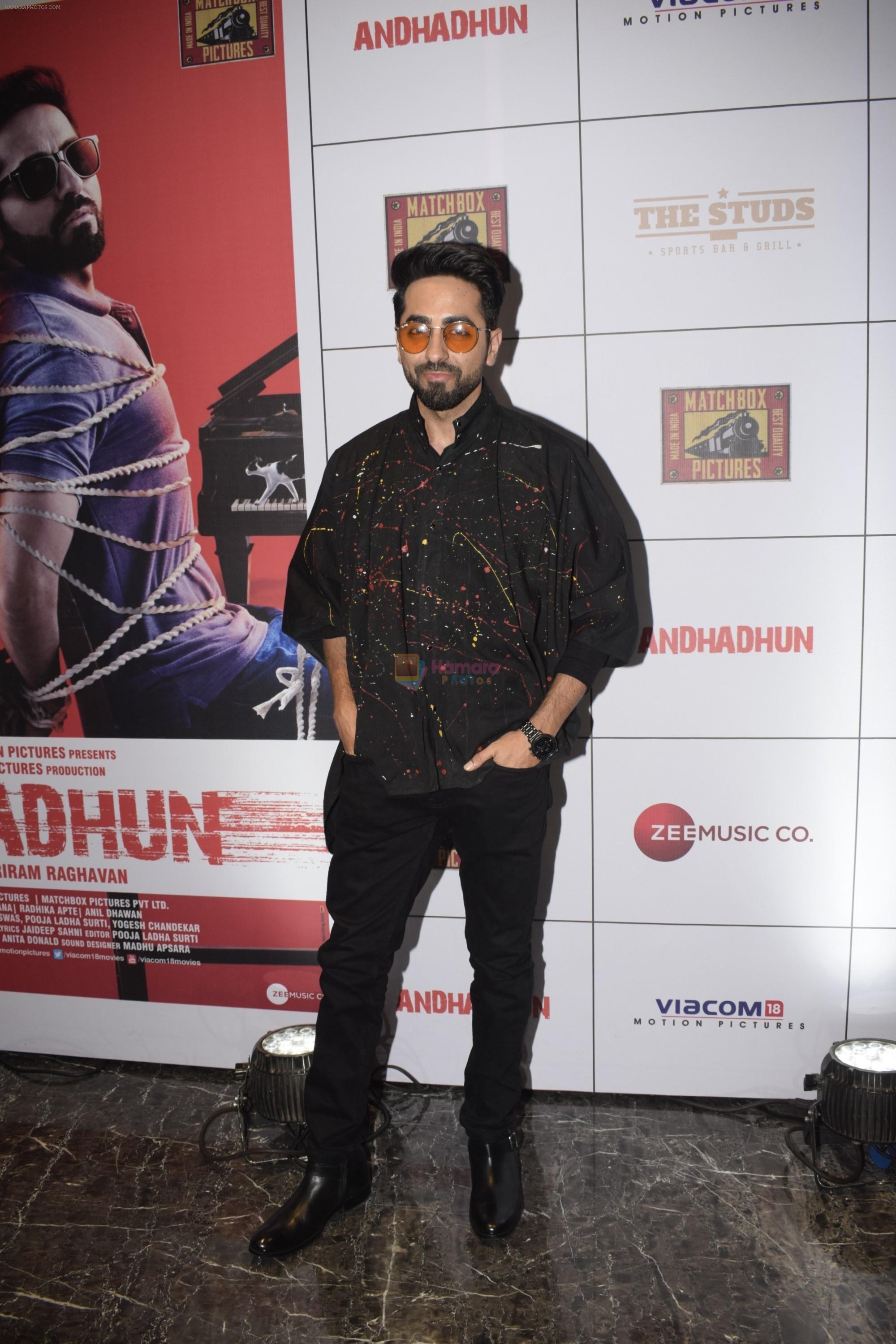 Ayushmann Khurrana at the Success Party of Film Andhadhun on 16th Oct 2018