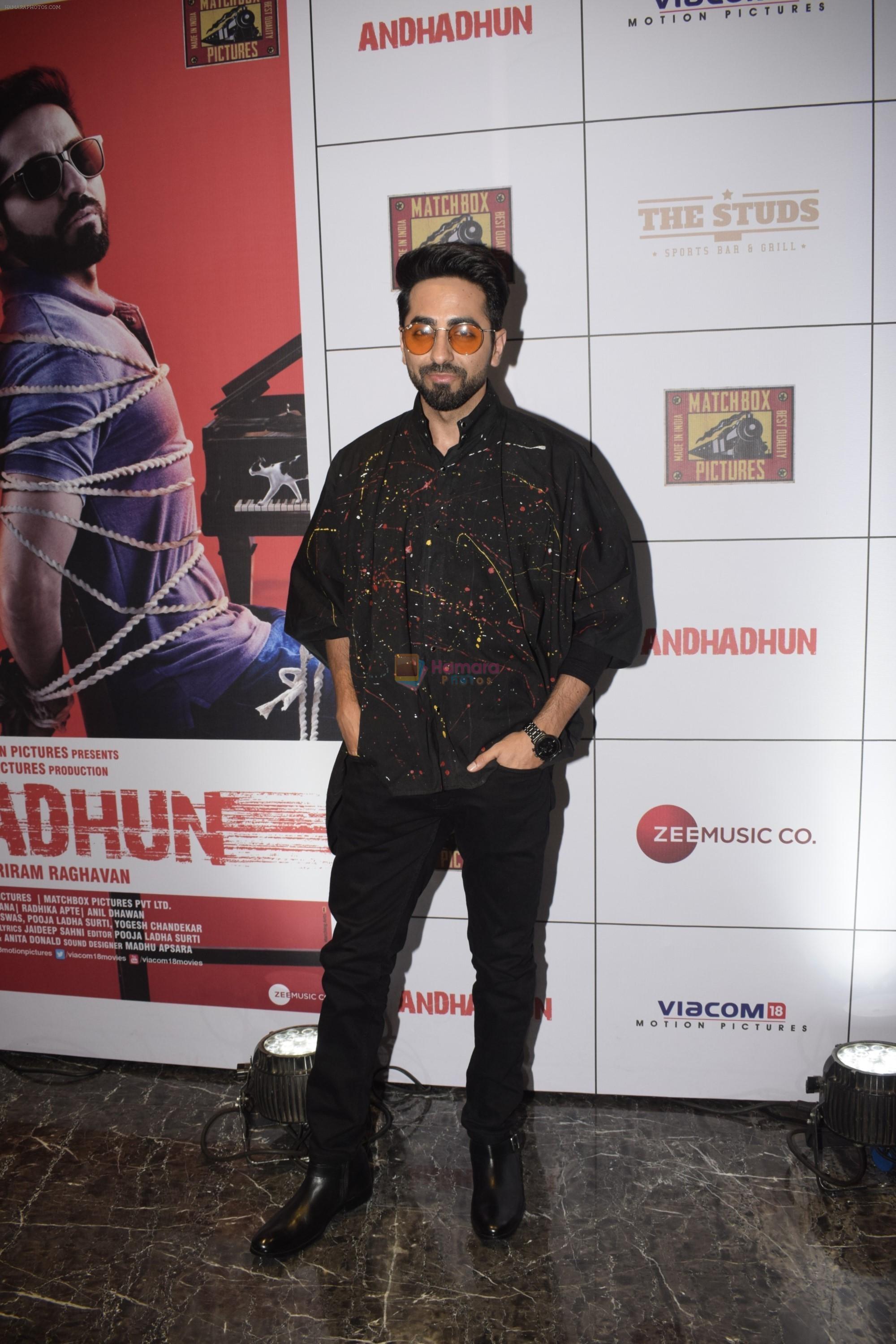 Ayushmann Khurrana at the Success Party of Film Andhadhun on 16th Oct 2018