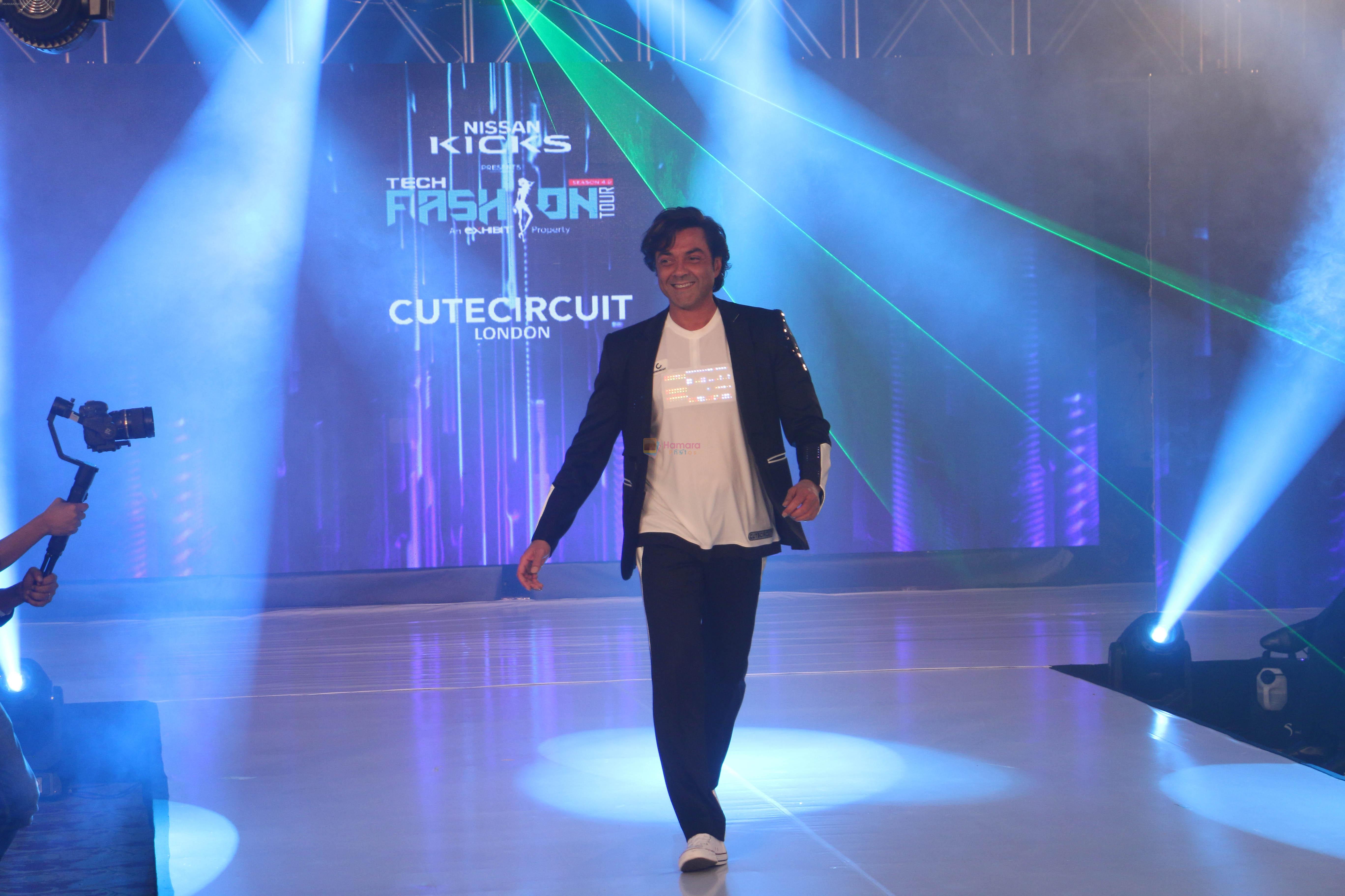 Bobby Deol walk the ramp during the Exhibit Tech Fashion tour in jw marriott juhu on 18th Oct 2018
