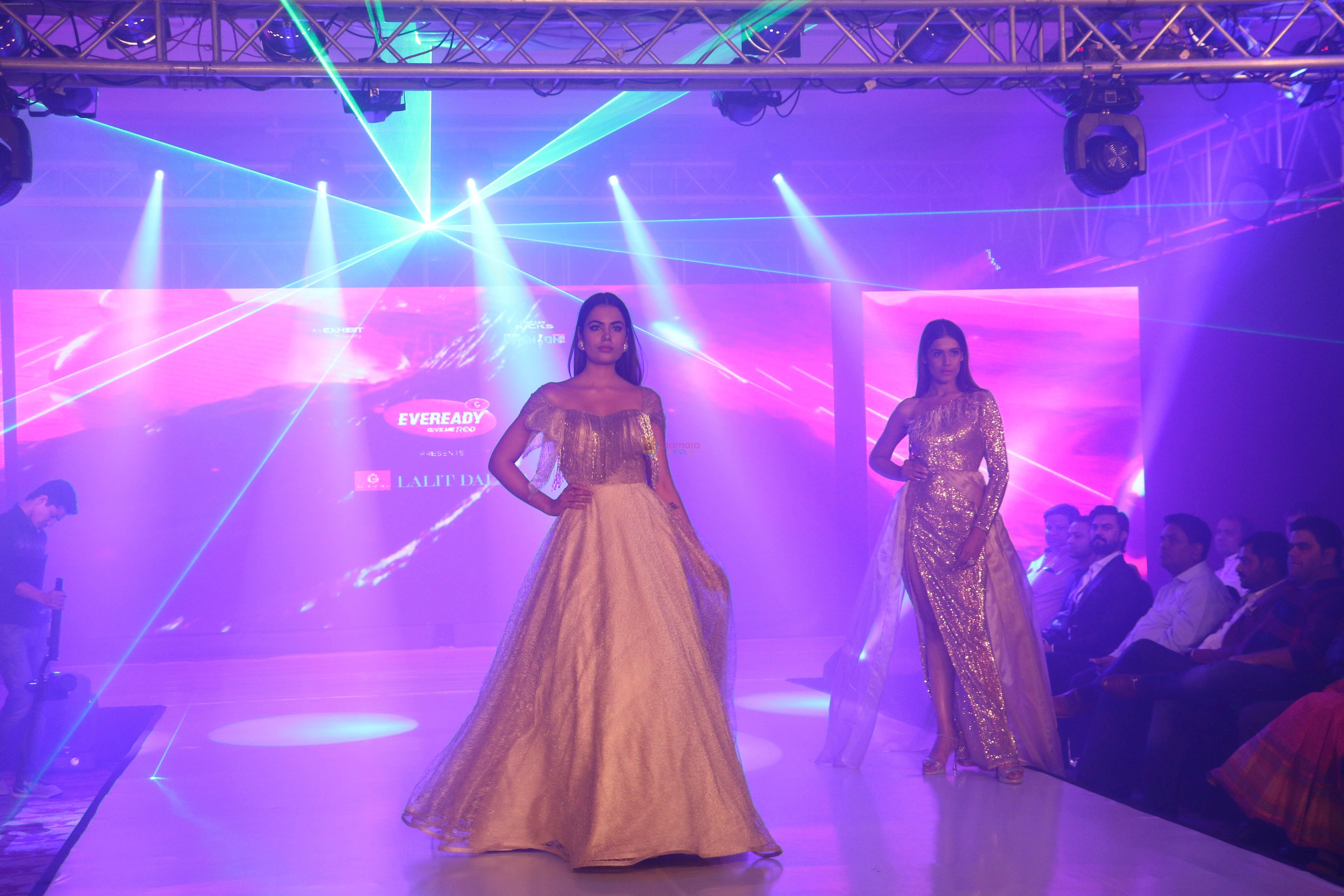 Model walk the ramp during the Exhibit Tech Fashion tour in jw marriott juhu on 18th Oct 2018