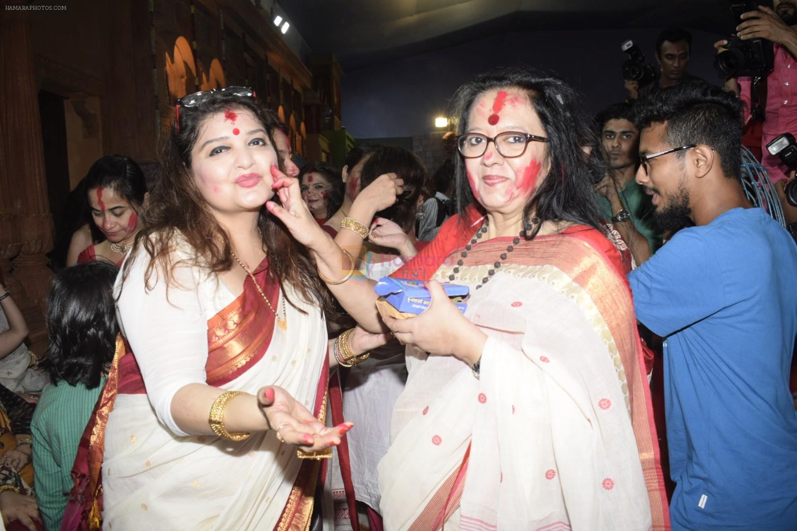 at Sindur Khela at North Bombay Sarbojanin Durga Puja in vile Parle on 19th Oct 2018