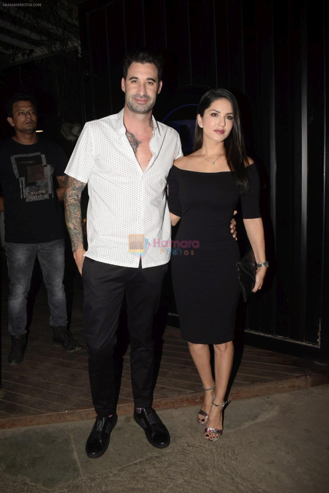 Sunny Leone & Daniel Webber Spotted At B Lounge Juhu on 21st Oct 2018