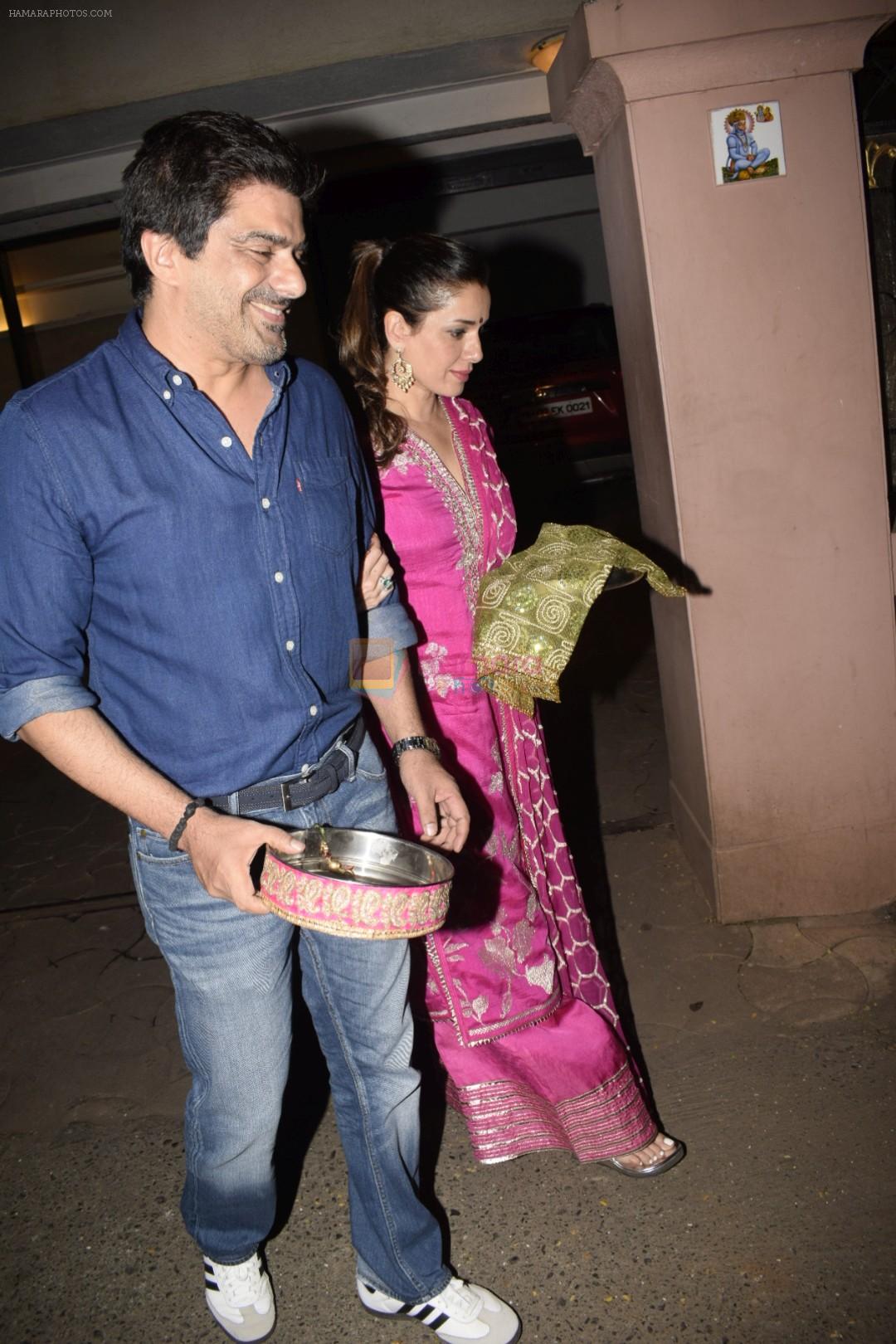 Sameer Soni, Neelam Kothari spotted at Anil Kapoor's house for Karvachauth celebration in Juhu on 27th Oct 2018