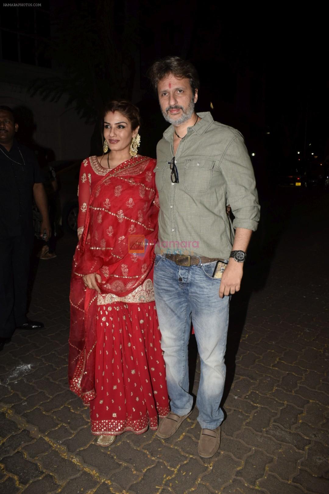 Raveena Tandon spotted at Anil Kapoor's house for Karvachauth celebration in Juhu on 27th Oct 2018