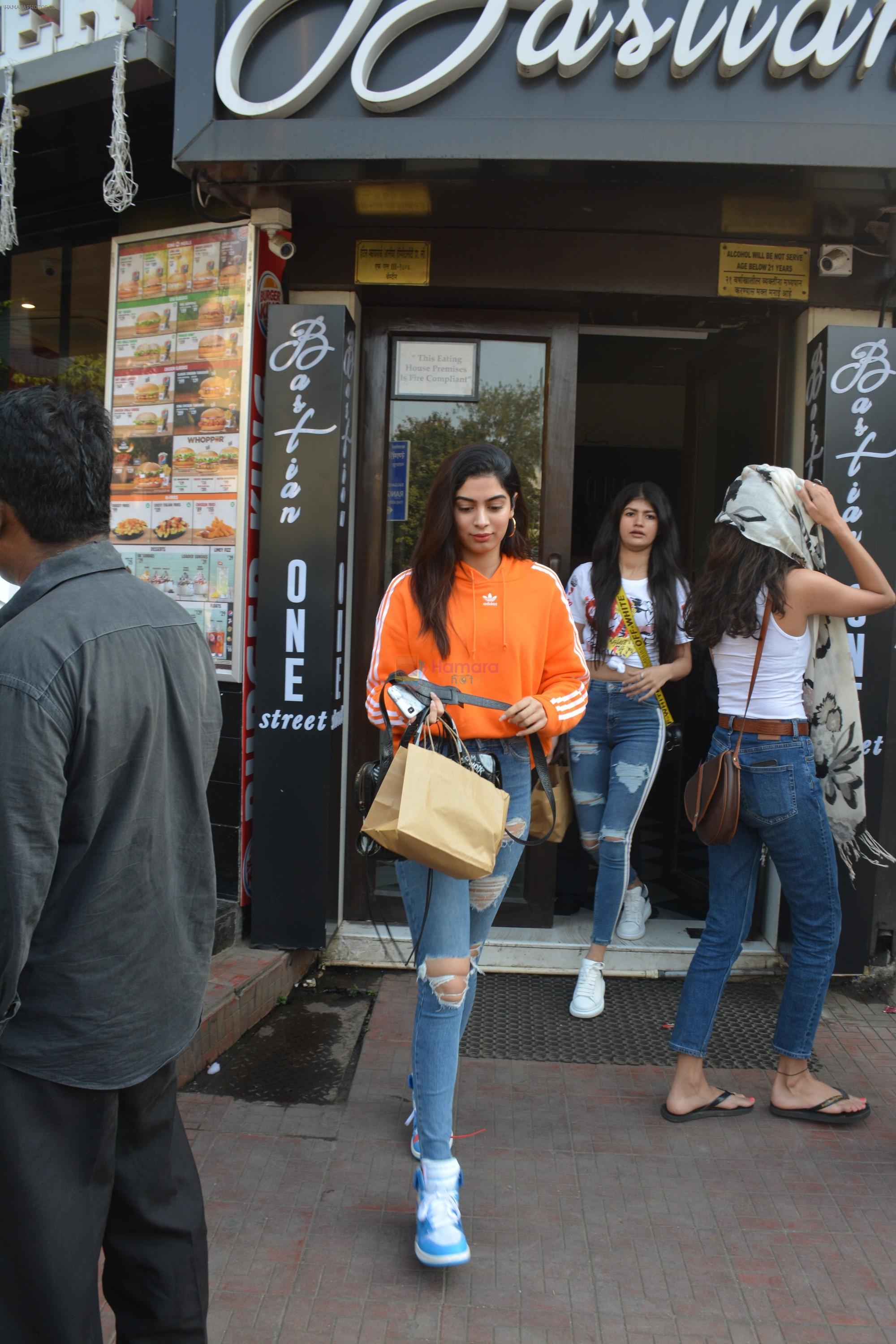Khushi Kapoor and Anjali Dhawan spotted at Bastian bandra on 18th Nov 2018