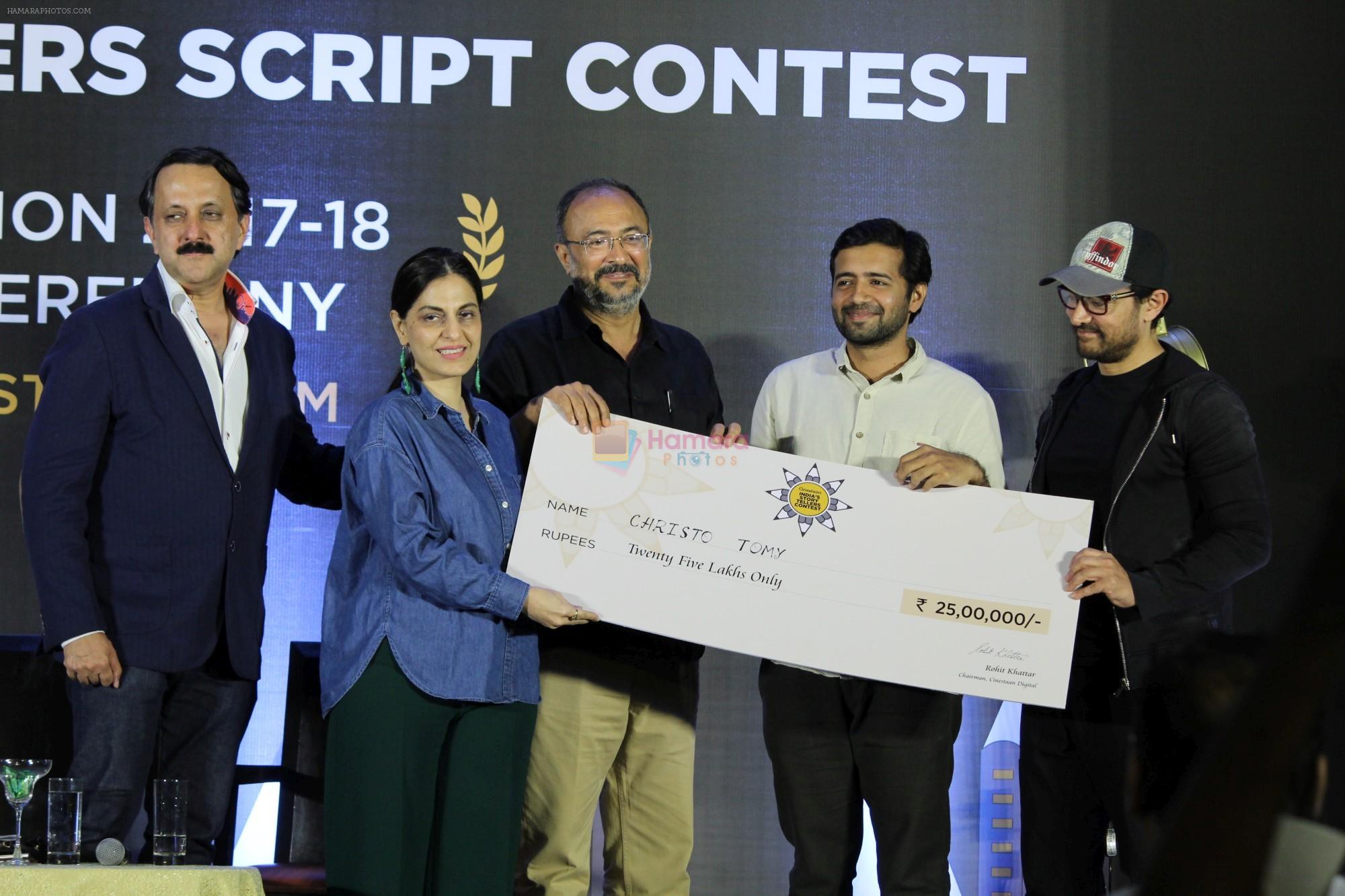 Aamir Khan, Anjum Rajabali at Grand Finale Of Cinestaan India�s Storytellers Script Contest on 26th Nov 2018