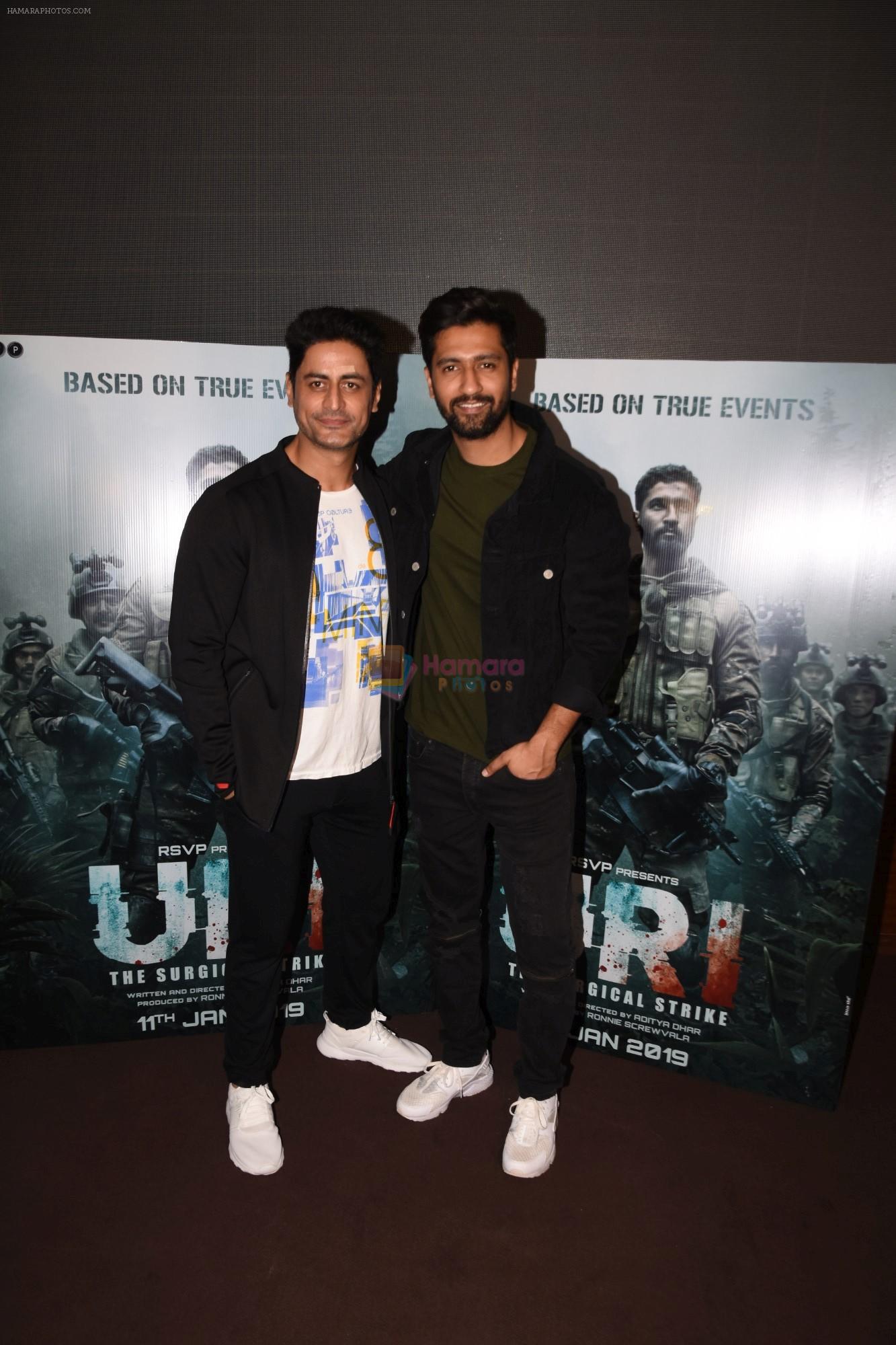 Vicky Kaushal With Mohit Raina Spotted For Trailer Preview Of Film URI on 3rd Dec 2018