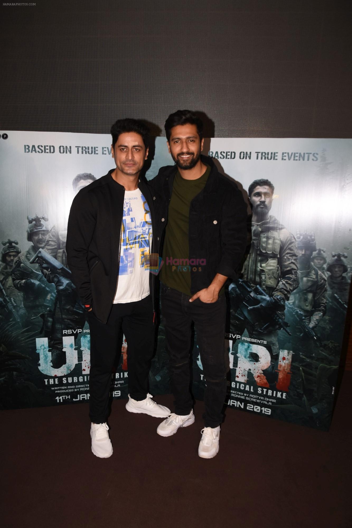 Vicky Kaushal With Mohit Raina Spotted For Trailer Preview Of Film URI on 3rd Dec 2018