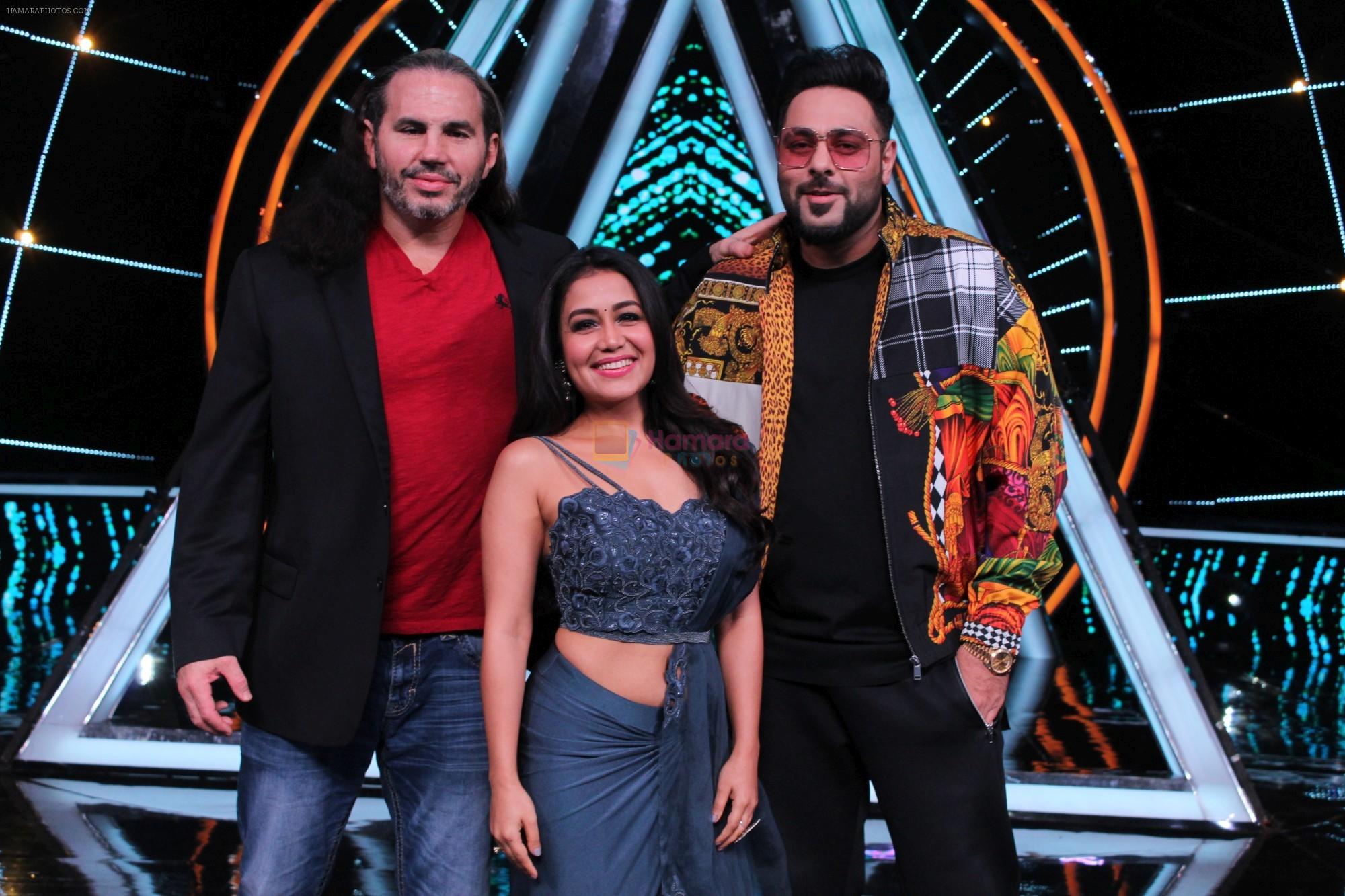 Badshah, Matt Hardy, Neha Kakkar at Indian Idol Session 10 for Shoot Special Episode on 5th Dec 2018