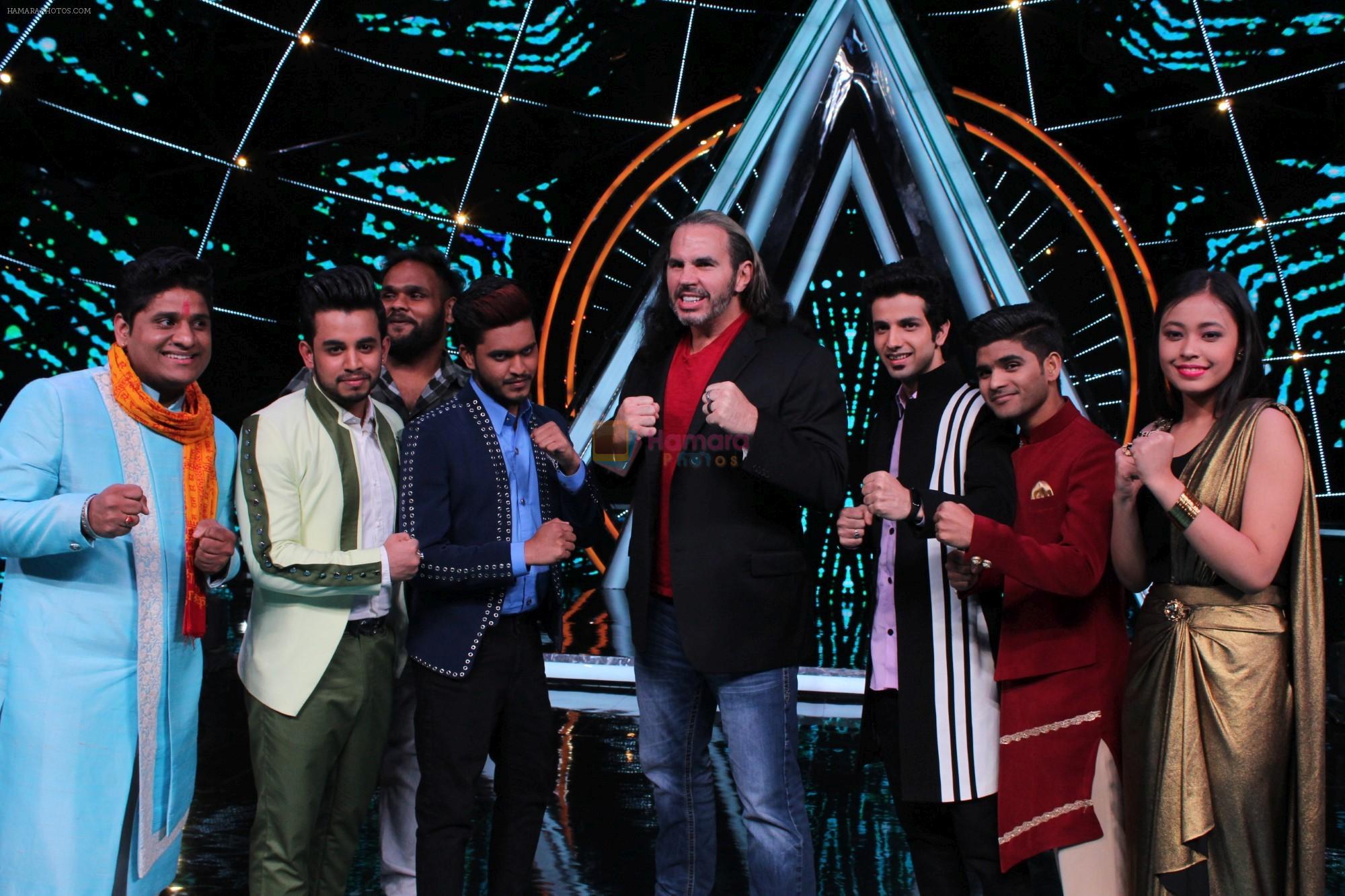 Badshah, Matt Hardy at Indian Idol Session 10 for Shoot Special Episode on 5th Dec 2018