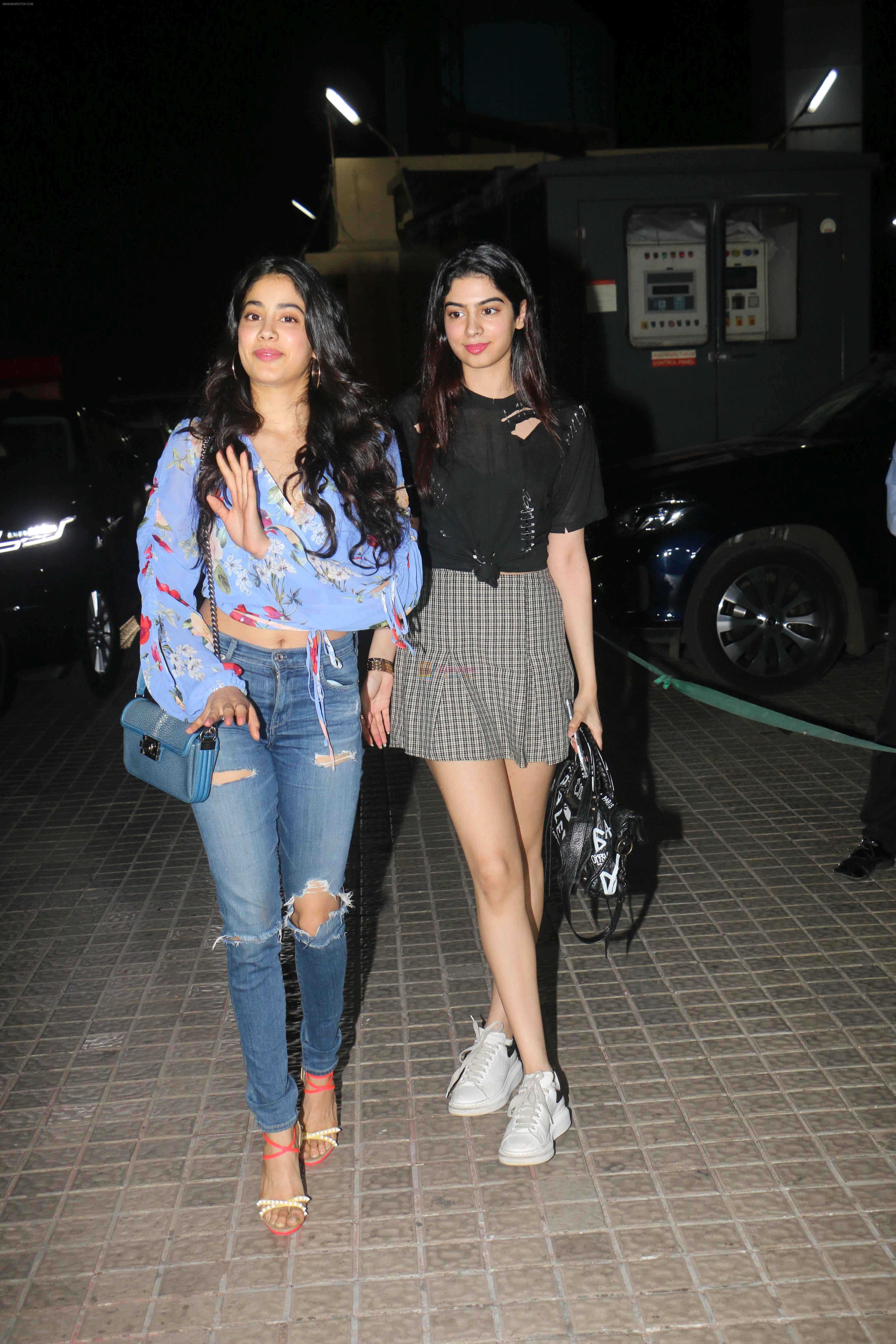 Janhvi Kapoor, Khushi Kapoor at the Screening Of Film Kedarnath At Pvr Juhu on 5th Dec 2018