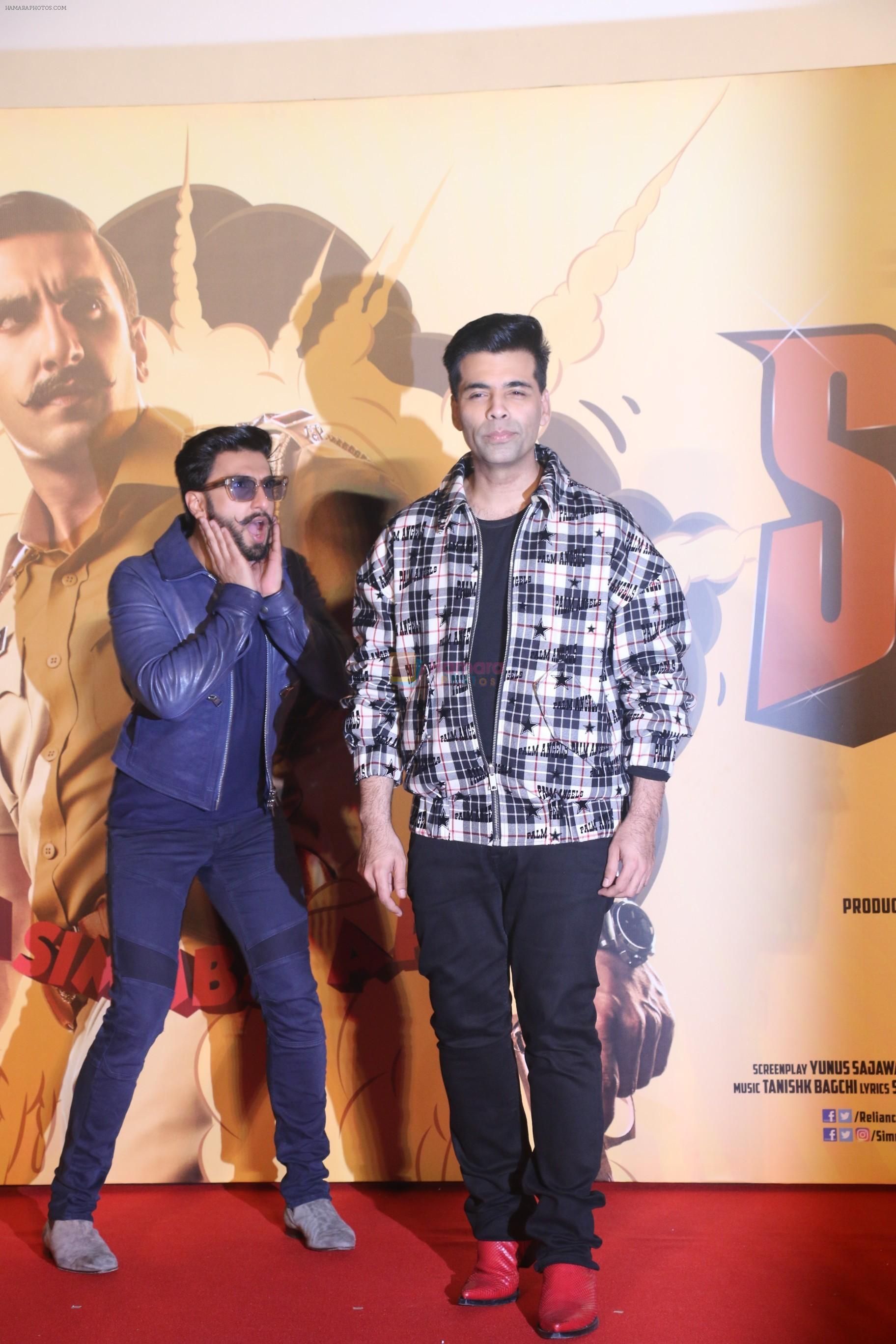 Ranveer Singh, Karan Johar at the Trailer launch of film Simmba in PVR icon, andheri on 4th Dec 2018