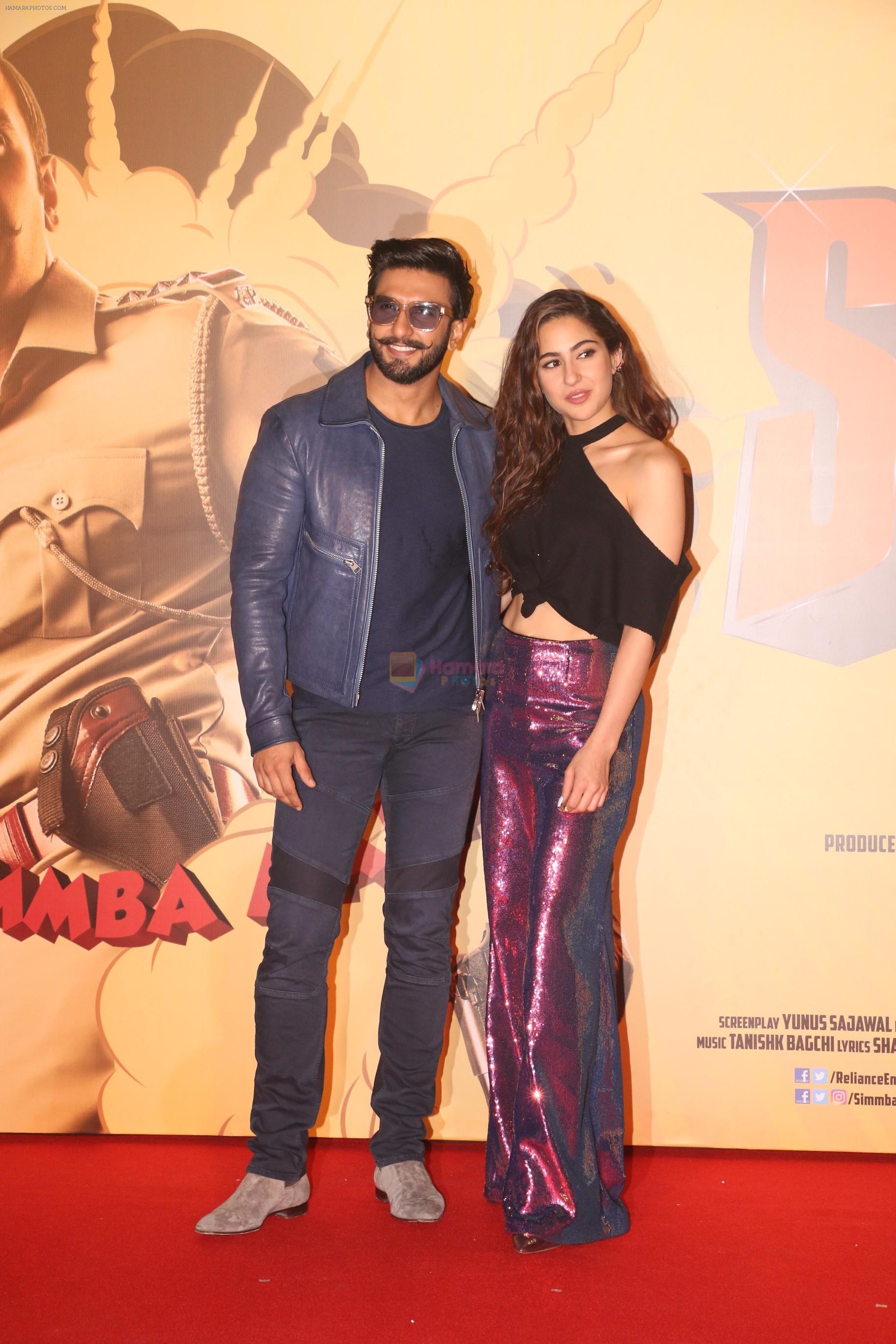 Ranveer Singh, Sara Ali Khan at the Trailer launch of film Simmba in PVR icon, andheri on 4th Dec 2018