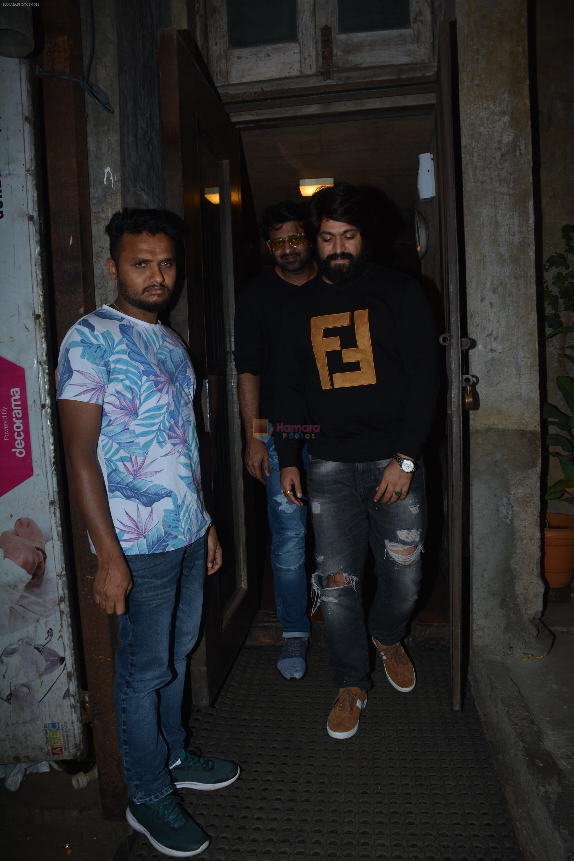 Prabhas, Yash spotted at Pali Bhavan restaurant in bandra on 8th Dec 2018