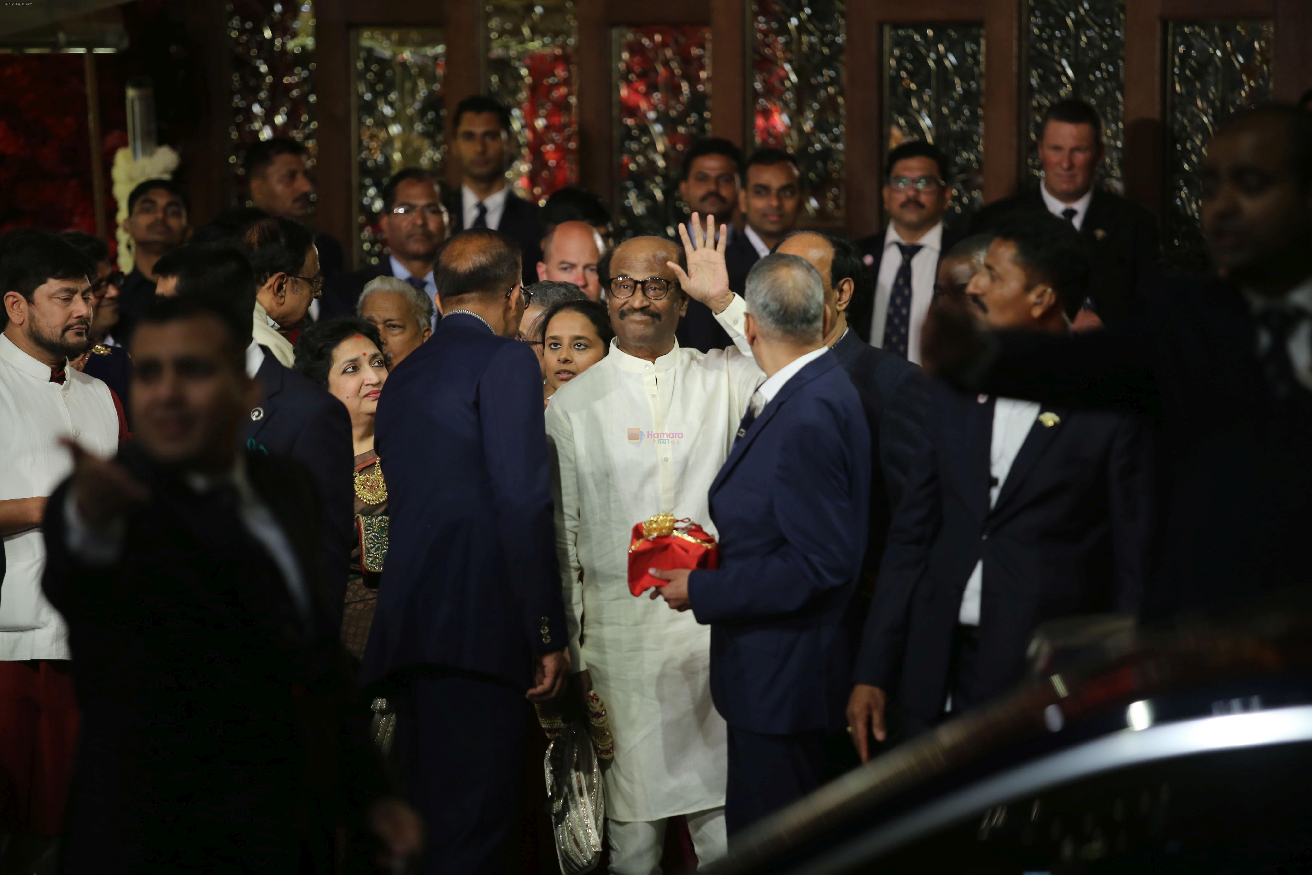 Rajnikanth at Isha Ambani and Anand Piramal's wedding on 12th Dec 2018