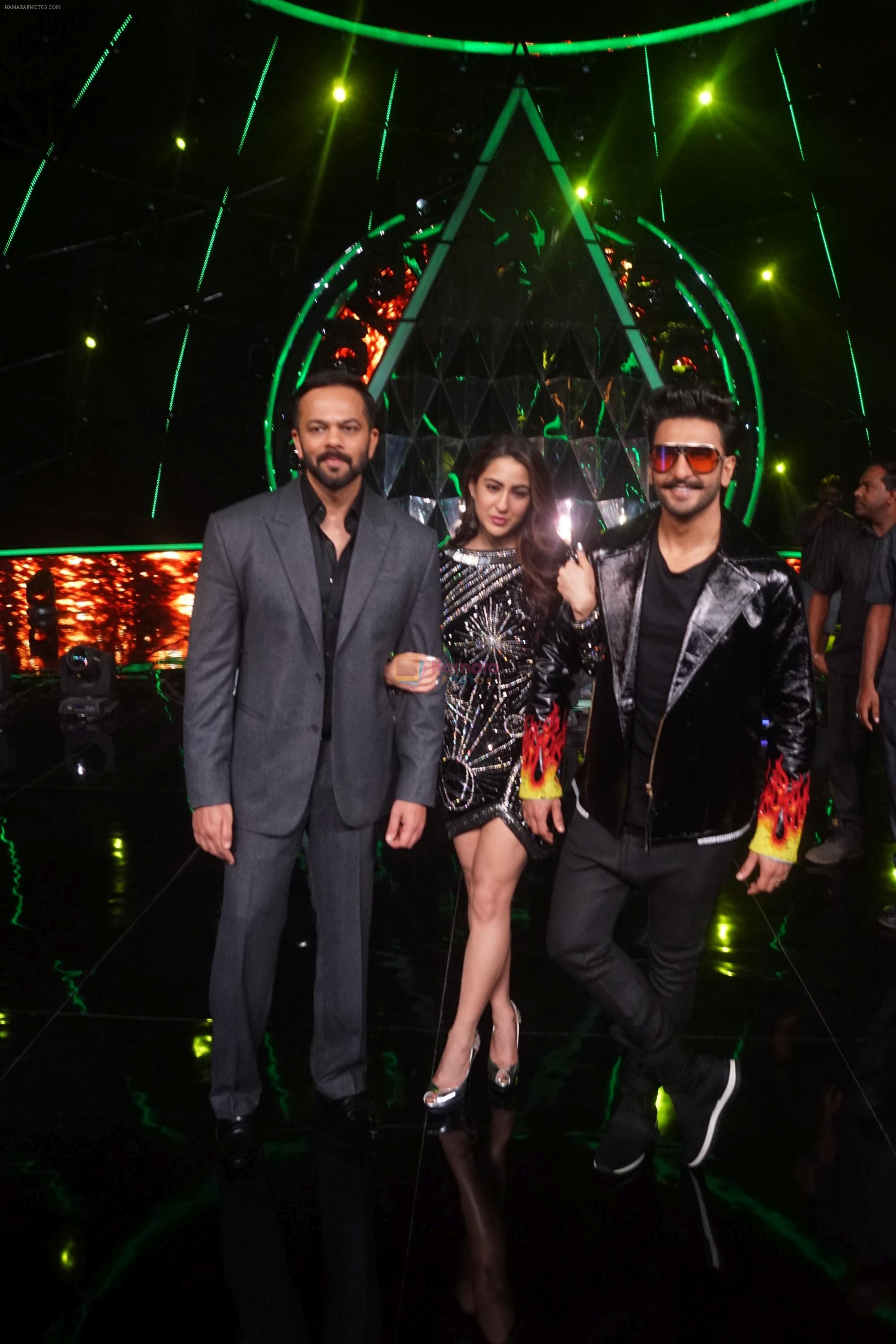 Ranveer Singh, Sara Ali Khan, Rohit Shetty At the Promotion of Film SIMMBA On the Sets Of Indian Idol on 13th Dec 2018