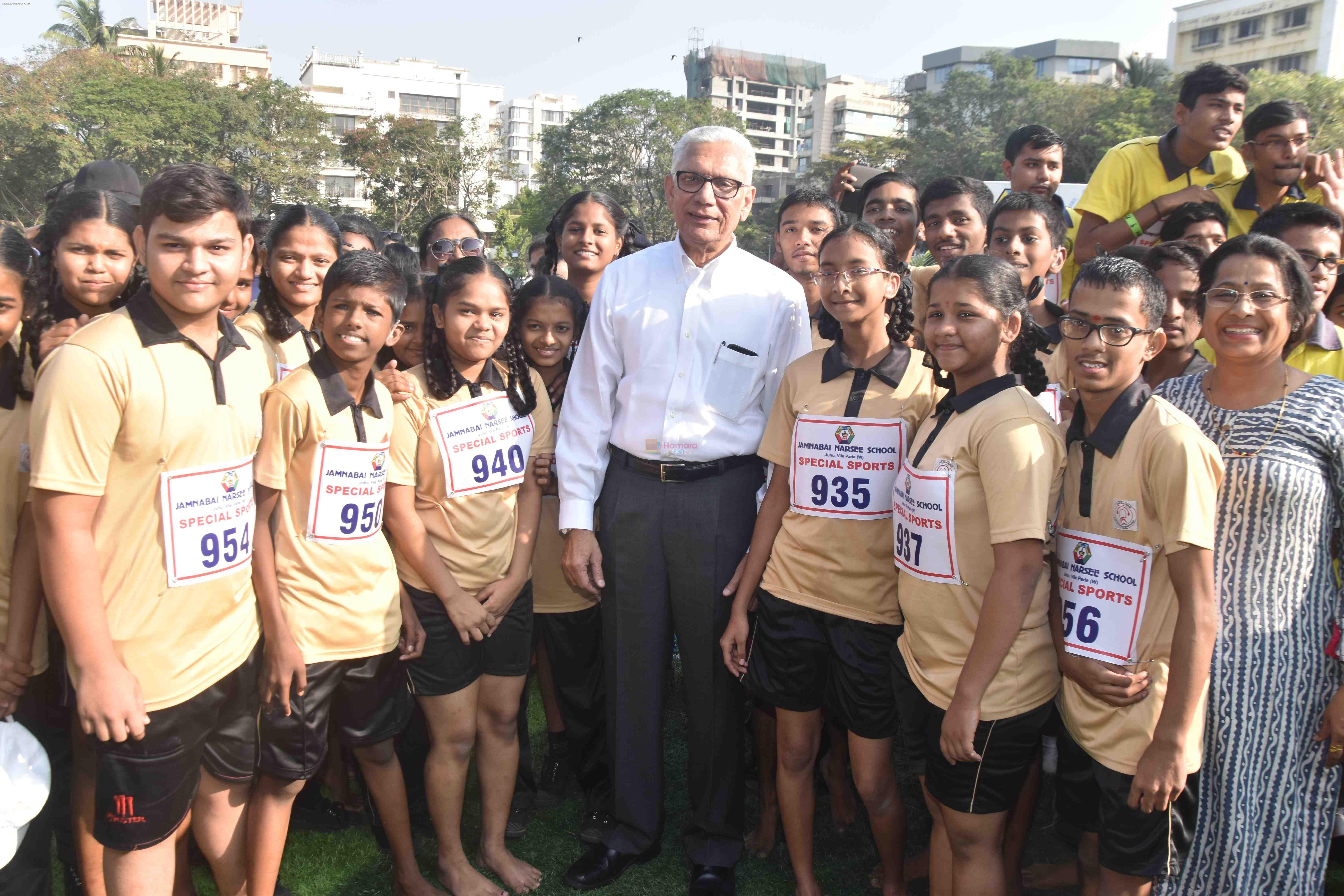 Jairaj Thacker with students at the Annual Sports Meet for the Special Children hosted by Narsee Monjee Educational Trust on 17th Dec 2018