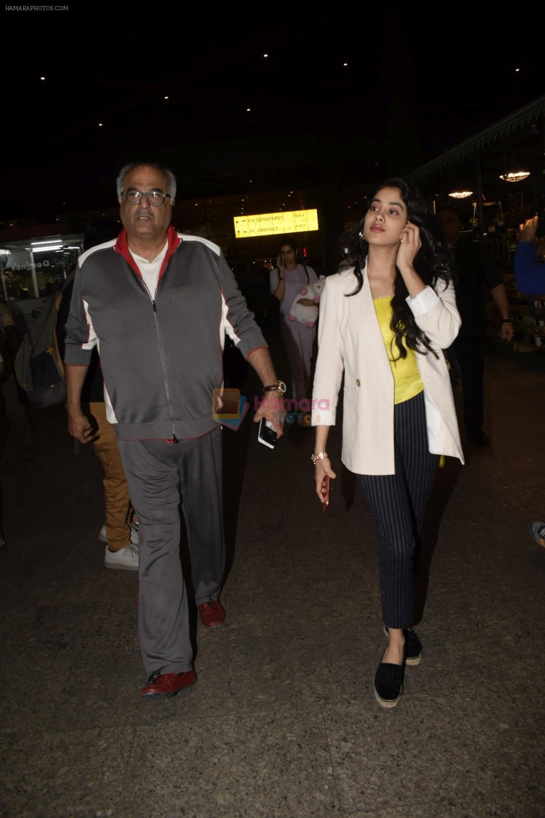 Boney Kapoor,Janhvi Kapoor spotted at airport in andheri on 29th Dec 2018